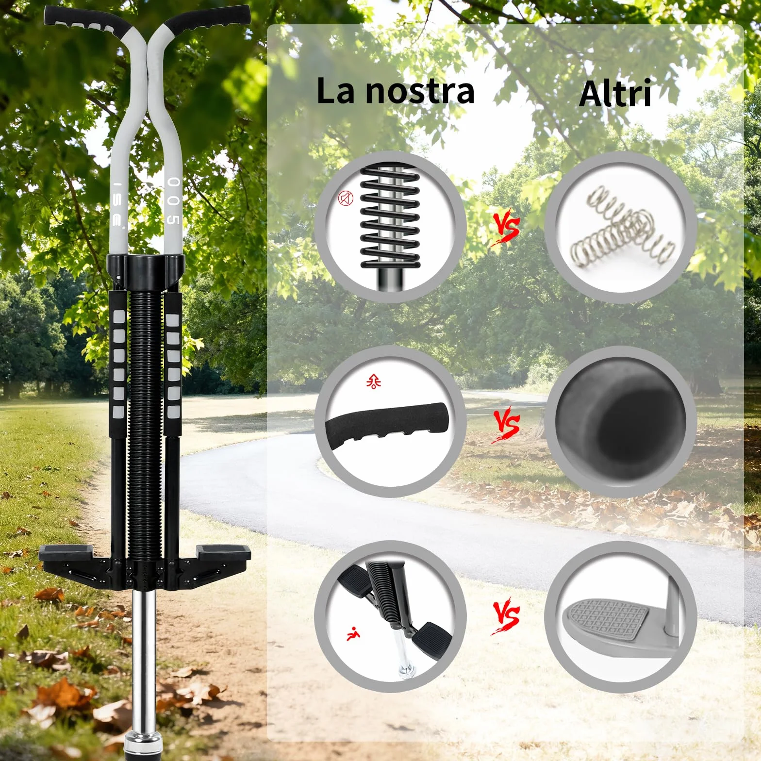ISE Bastoncino per Saltare, Giocattoli da Esterno, intrattenimento, Bambini e Giochi Divertenti, Giochi all'Aria Aperta per Bambini, SY-ST005 (Grigio)