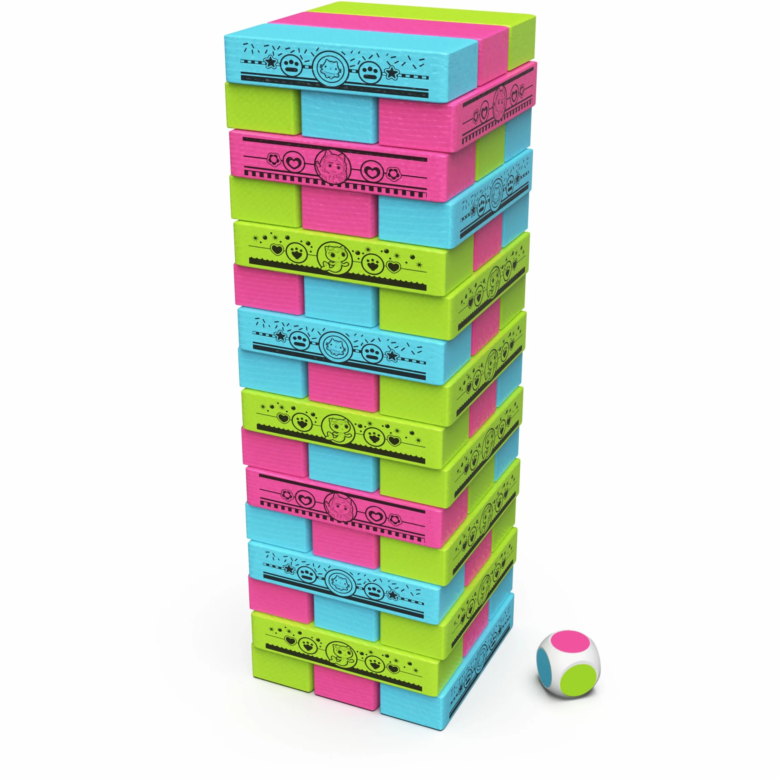 Editrice Giochi, La Casa delle Bambole di Gabby, Jumbling Tower della Casa delle Bambole di Gabby, Blocchi di Legno multicolore, Giochi per Bambini e Bambine, 4+ anni
