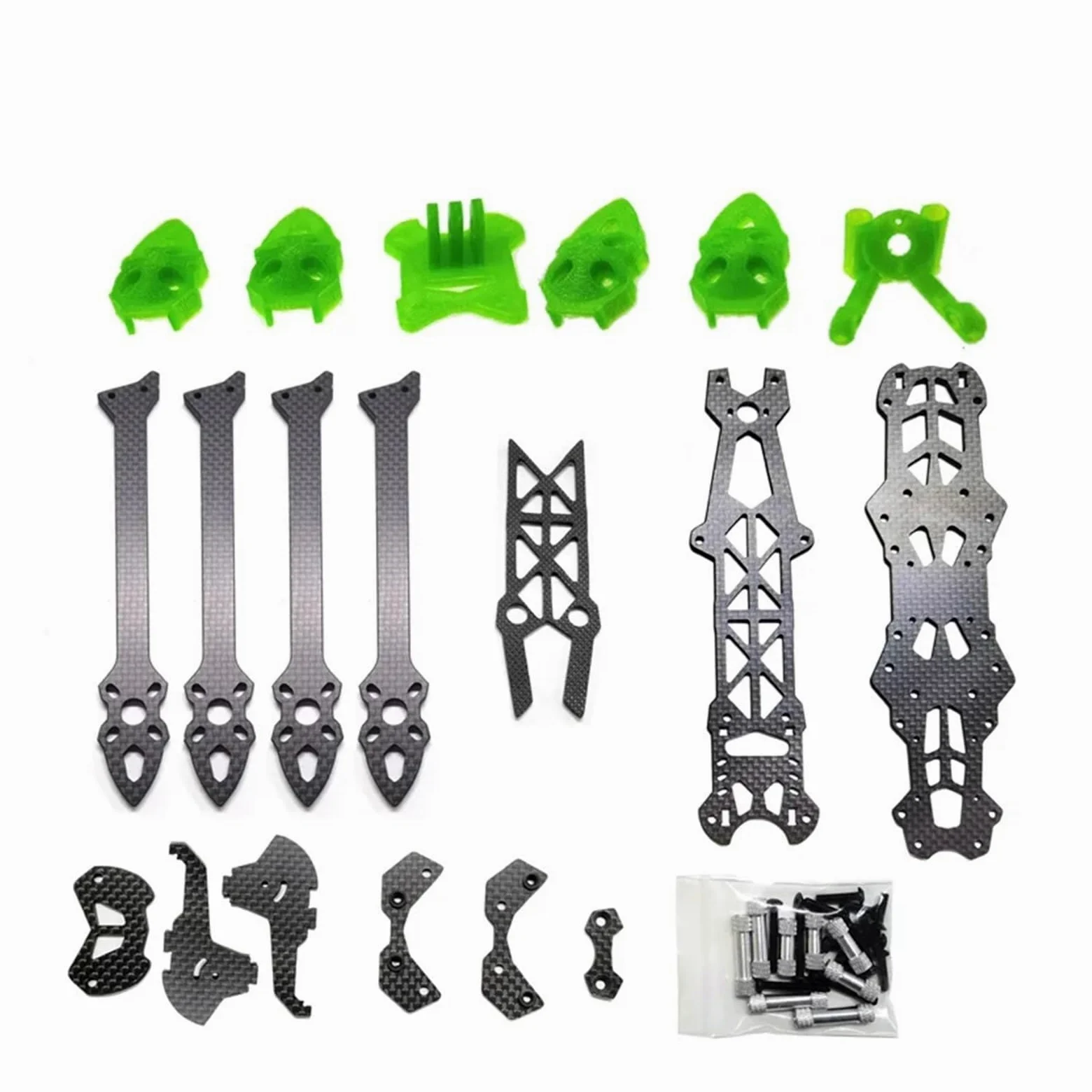 SUPENG Telaio quadricottero in Fibra di Carbonio 3K Compatibile con Parti di Stampa Freestyle FPV Racing Drone telecomandate Mark4 7 Pollici 295mm 5mm(Frame with Print)