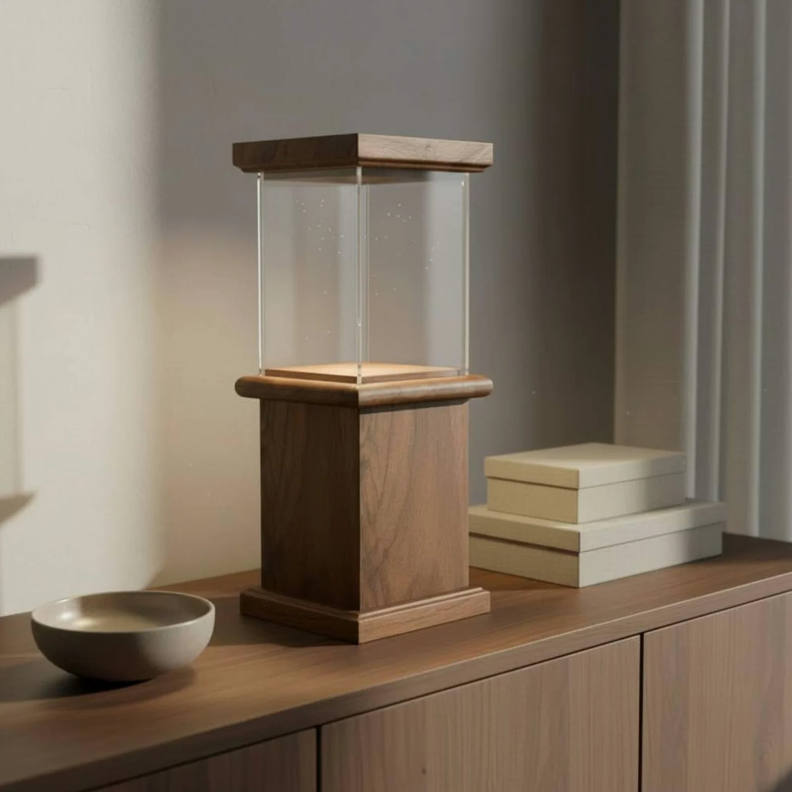 1 Vetrina Espositiva Contenitore Espositore Modelle Box Custodia Base in Legno con Copertura Antipolvere Trasparente Adatta a Esposizione in Salotto , style to 2