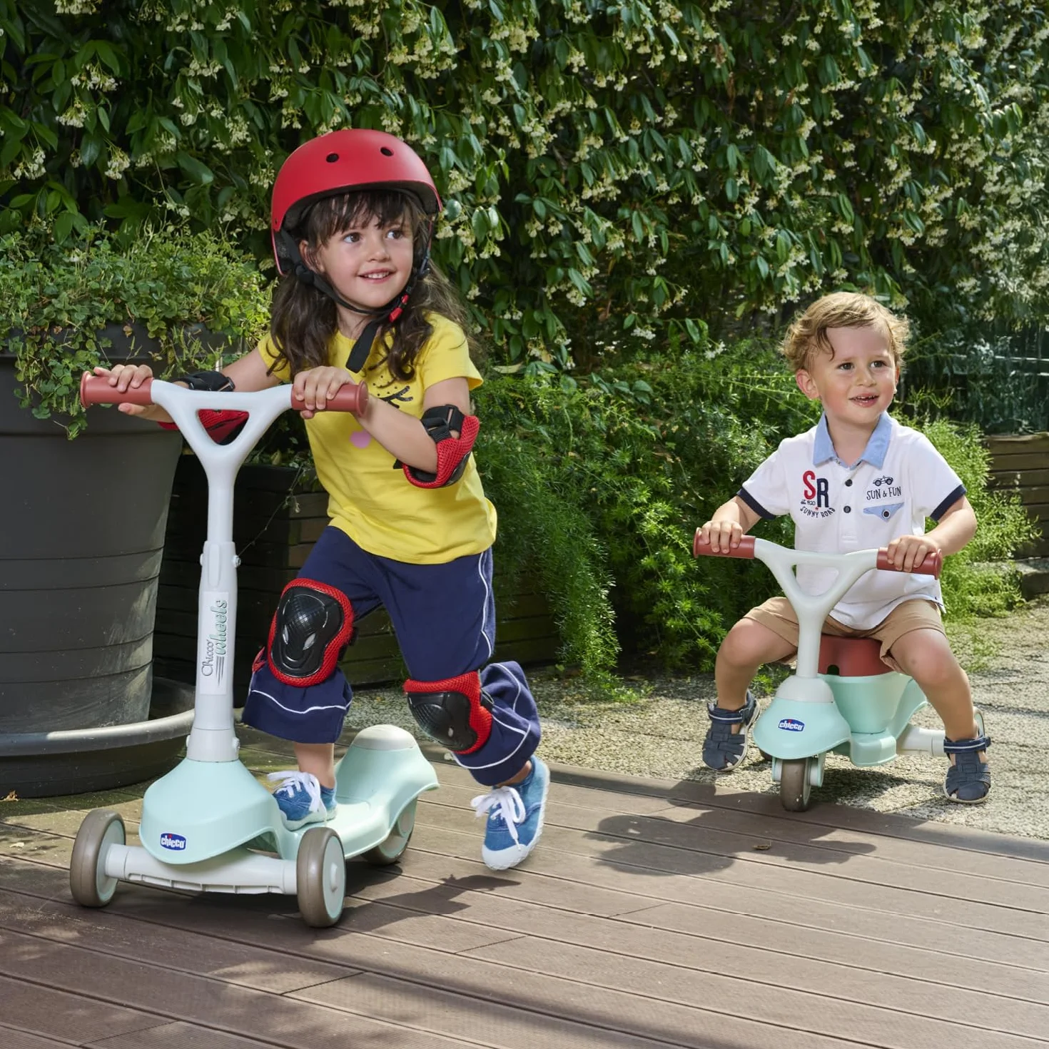 Chicco Monopattino Evolutivo 2 in 1 Cavalcabile 1 anno, Monopattino 2 anni, 20 kg, Manubrio Sterzante