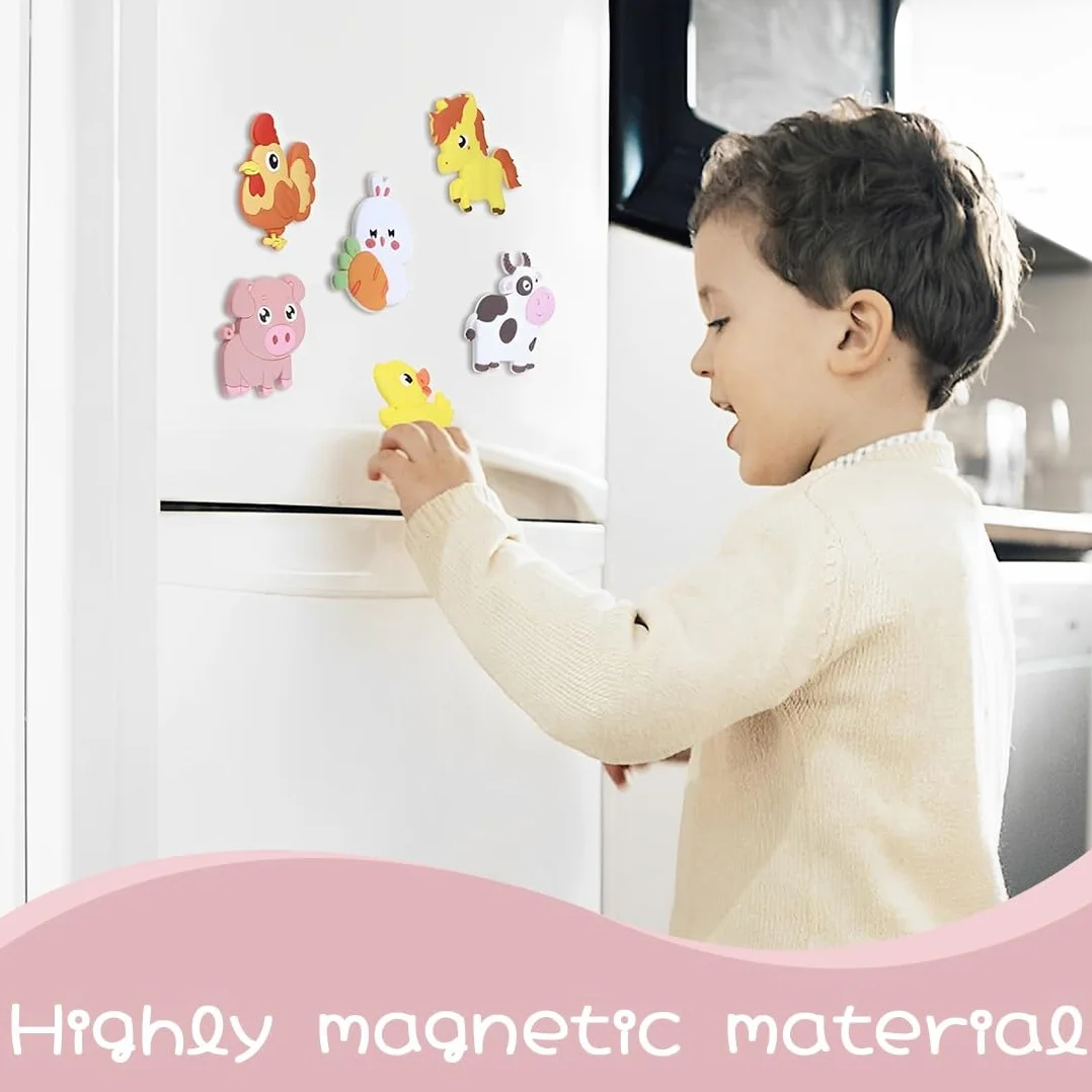 JEYORZY 8 Pcs Magneti da Frigorifero per Bambini, Magneti Bambini 1-3 Anni, Regalo Educativo, Decorazione per Casa, Scuola e Ufficio