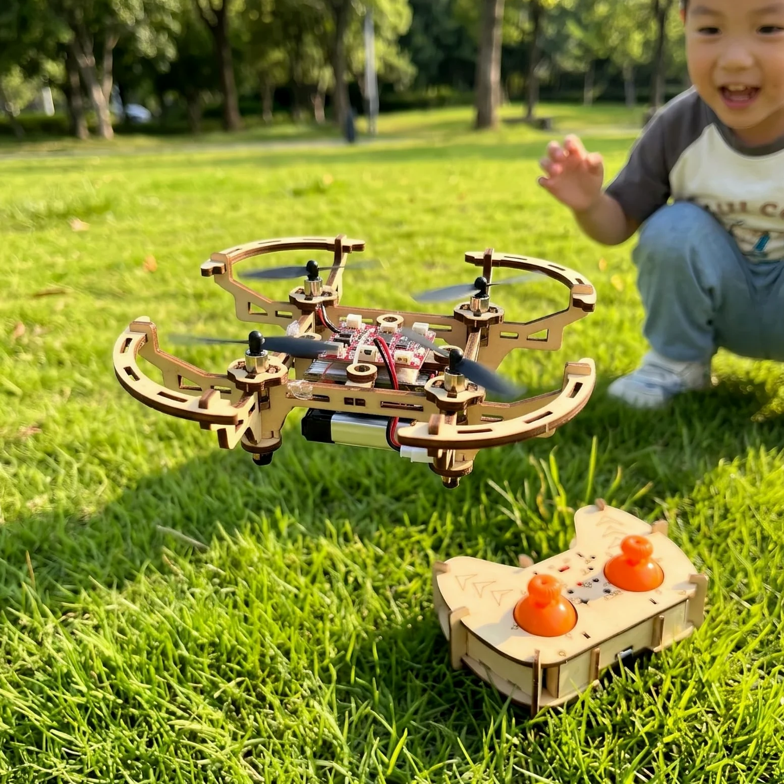 predolo Drone in Legno da Assemblare a 4 Assi | Per Principianti, Leggero, Kit Fai da Legno, Progetti Scolastici, Studenti