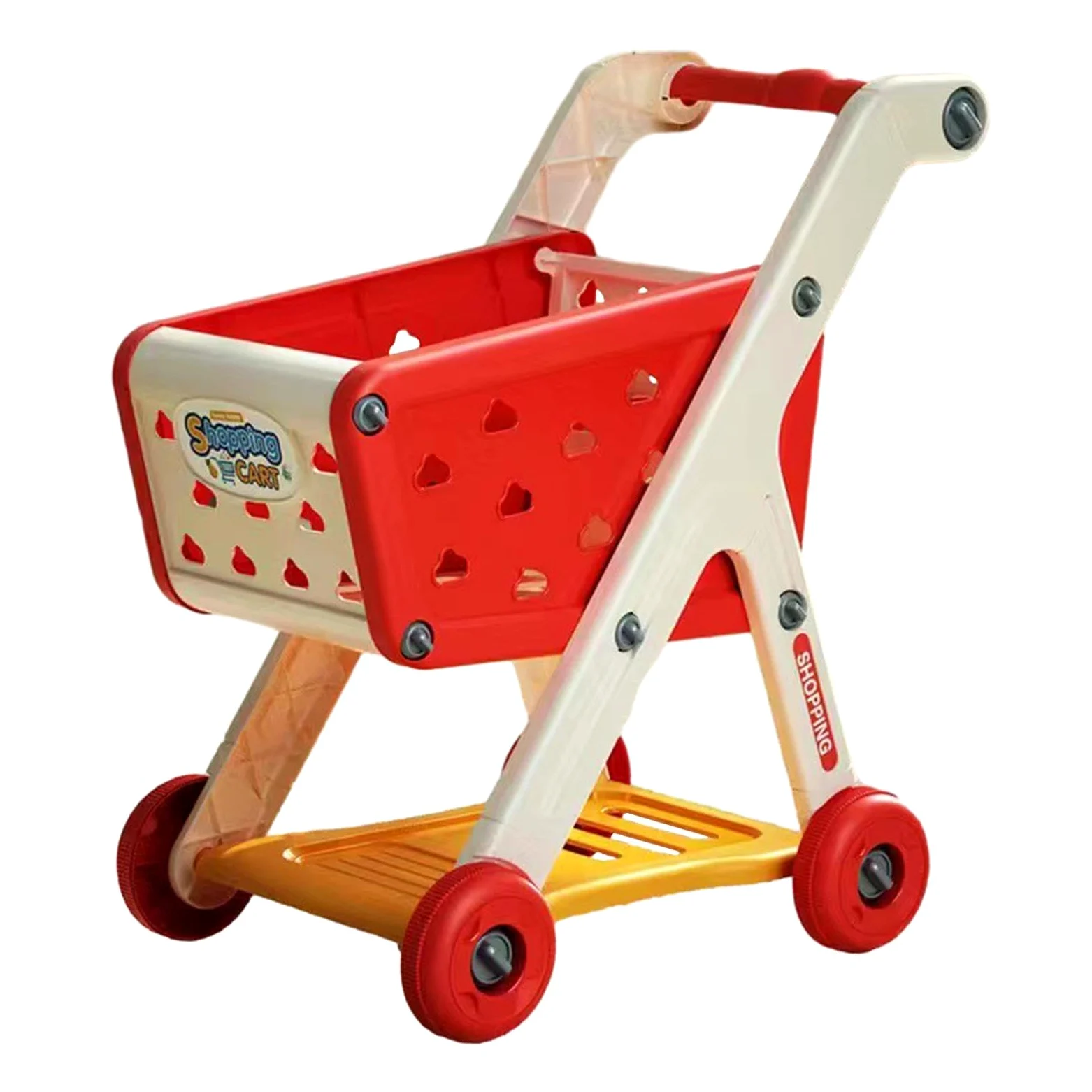 Generic Carrello Della Spesa Giocattolo per Bambini, Carrello Della Spesa Giocattolo per Bambine E Bambini, Gioco di Ruolo, per Feste, Rosso, Taglia unica bambino