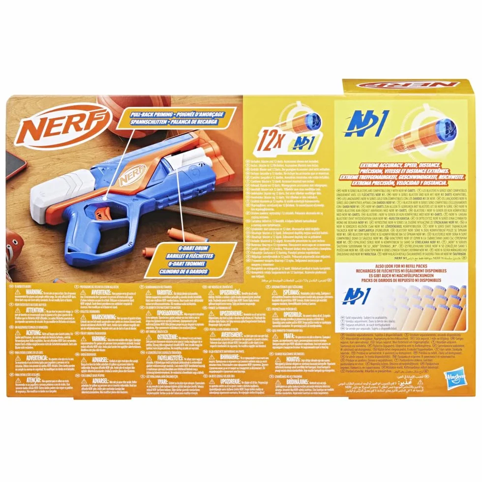 Hasbro Nerf N Series Blaster Agility Tamburo Rotante 6 Dardi Plastica 12 Dardi Gommapiuma Regalo Bambini 8+
