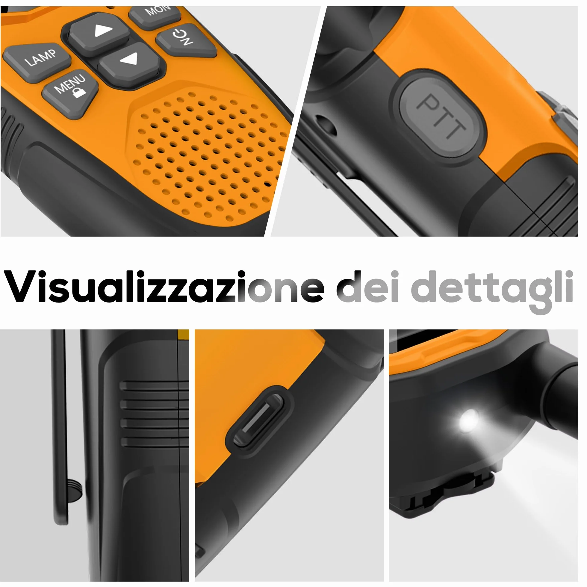 Walkie-Talkie Bambini Ricaricabili NXGKET 16 Canali USB-C Torcia Gioco Campeggio