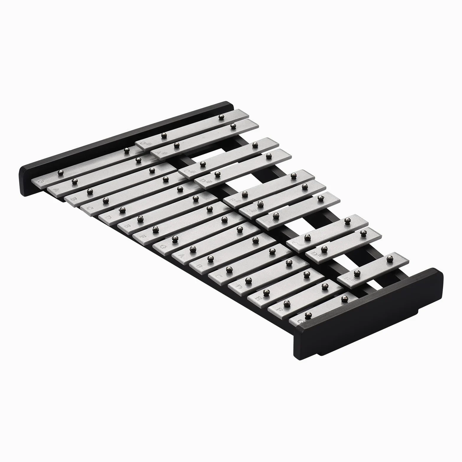 Xilofono 25 Note Glockenspiel con Barre in Alluminio Base in Legno Strumento Musicale per Bambini Adulti Principianti Amanti della Musica con Borsa Tasti Argentati
