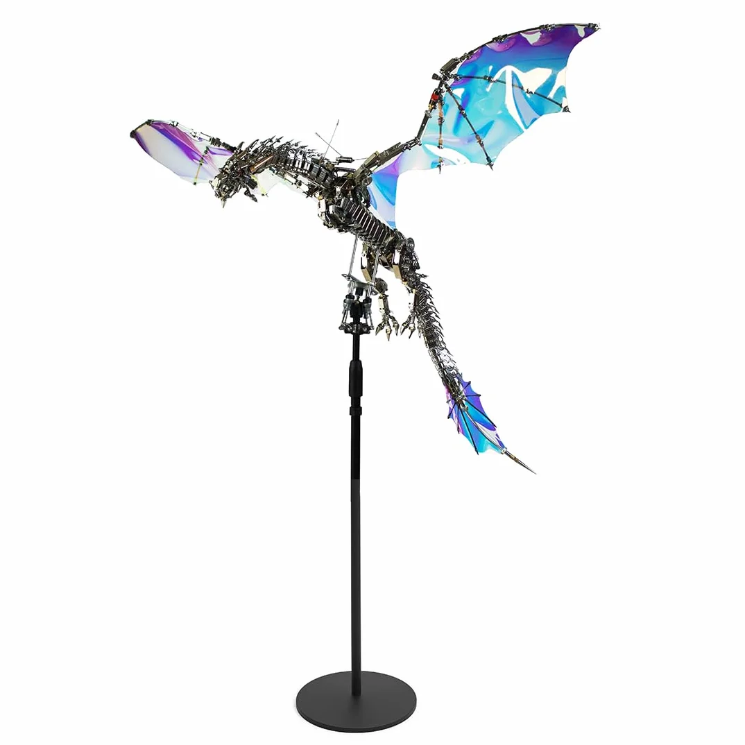 Puzzle in metallo 3D per adulti – Steampunk Testina di sangue Aurora Drago con supporto, 3000 pezzi – Puzzle 3D regalo animale