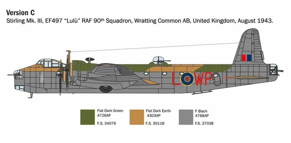 Italeri 1462 Stirling MK. III, Scala 1:72, Plastic Model Kit, Modello in Plastica da Montare, Modellismo
