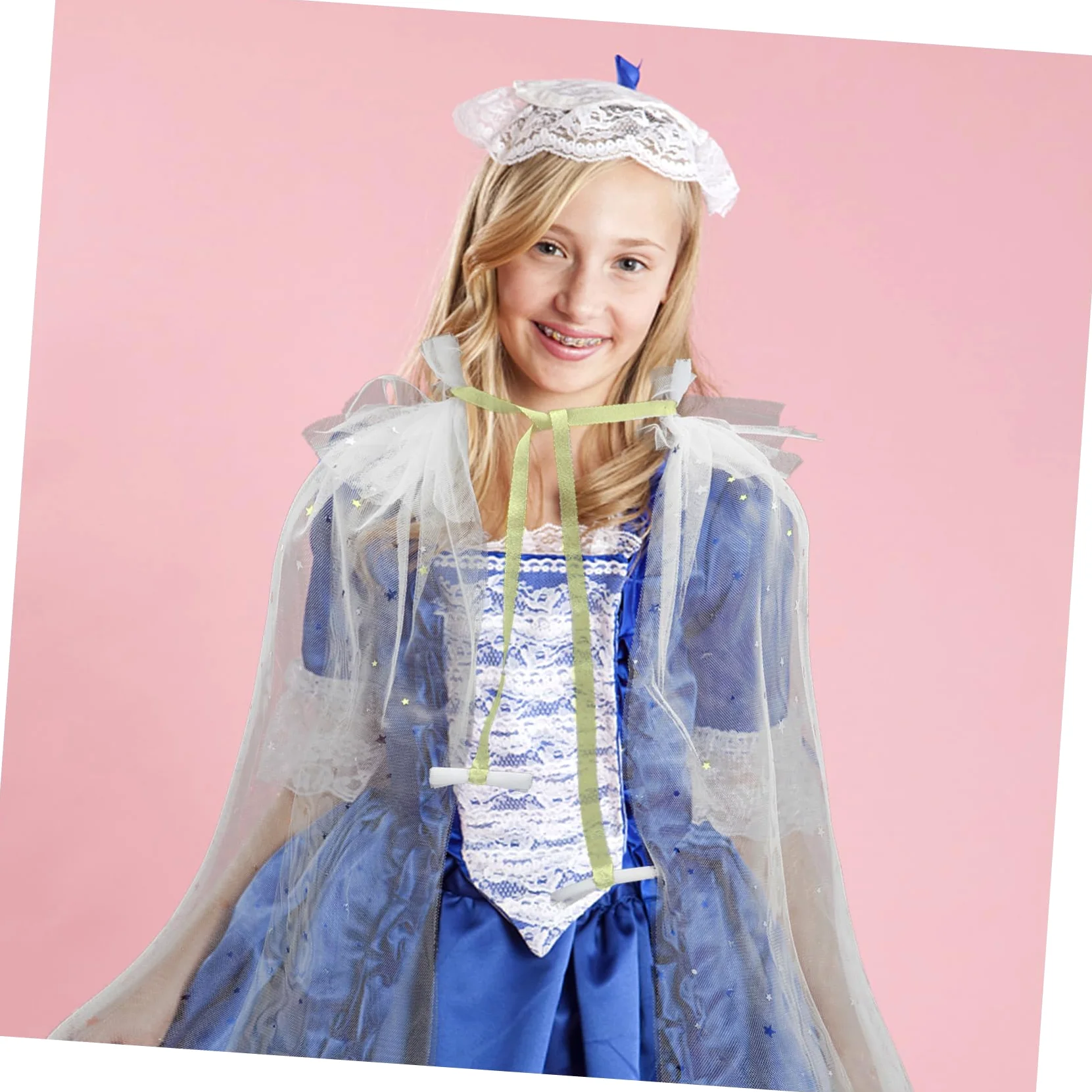 1pezzi Mantello Di Garza Per Bambina Bianco Mantello Da Festa Costume Da Mascherata Per Ragazzo Ragazza Facile Indossare e Pulire Per Feste Di Compleanno Ed Eventi Tema