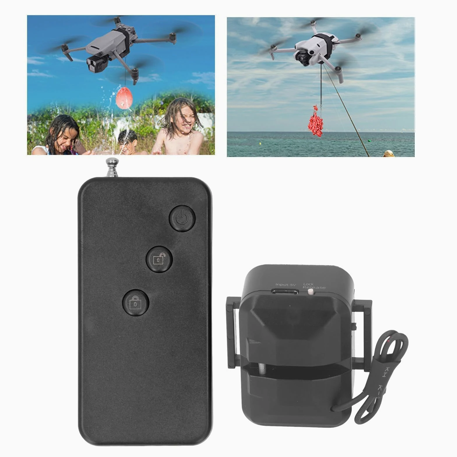 VBESTLIFE di Rilascio del Carico Utile del Drone, di Lancio del Carico da 1 kg per2 3 Mini 4 PRO Air 3 con Portata Remota di 500 M