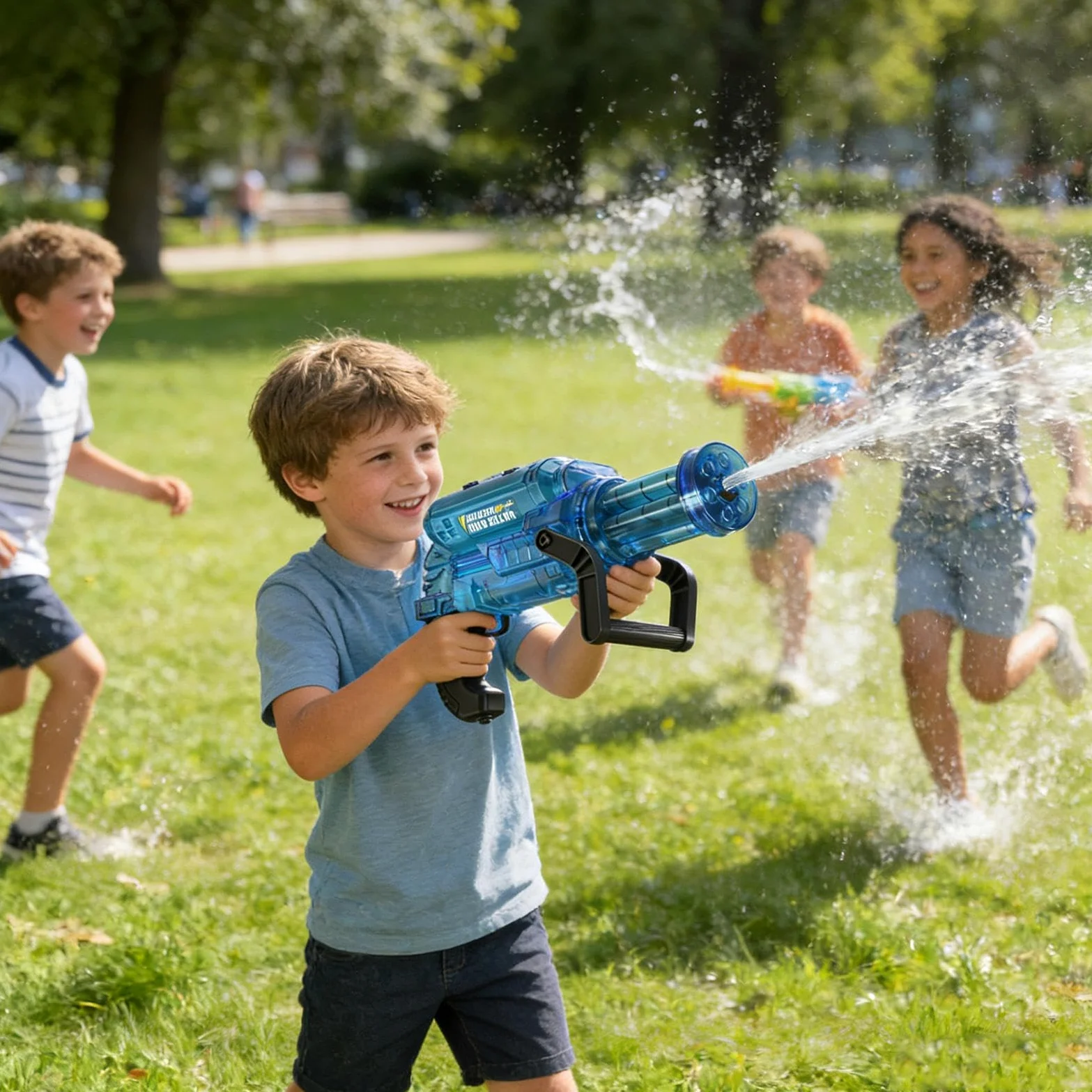 Giocattoli ad Acqua per Bambini Squirter Elettrico da Esterno | Giocattolo ad acqua con effetti luce e fiamma per Bambini Giardino Feste Estive Spiaggia