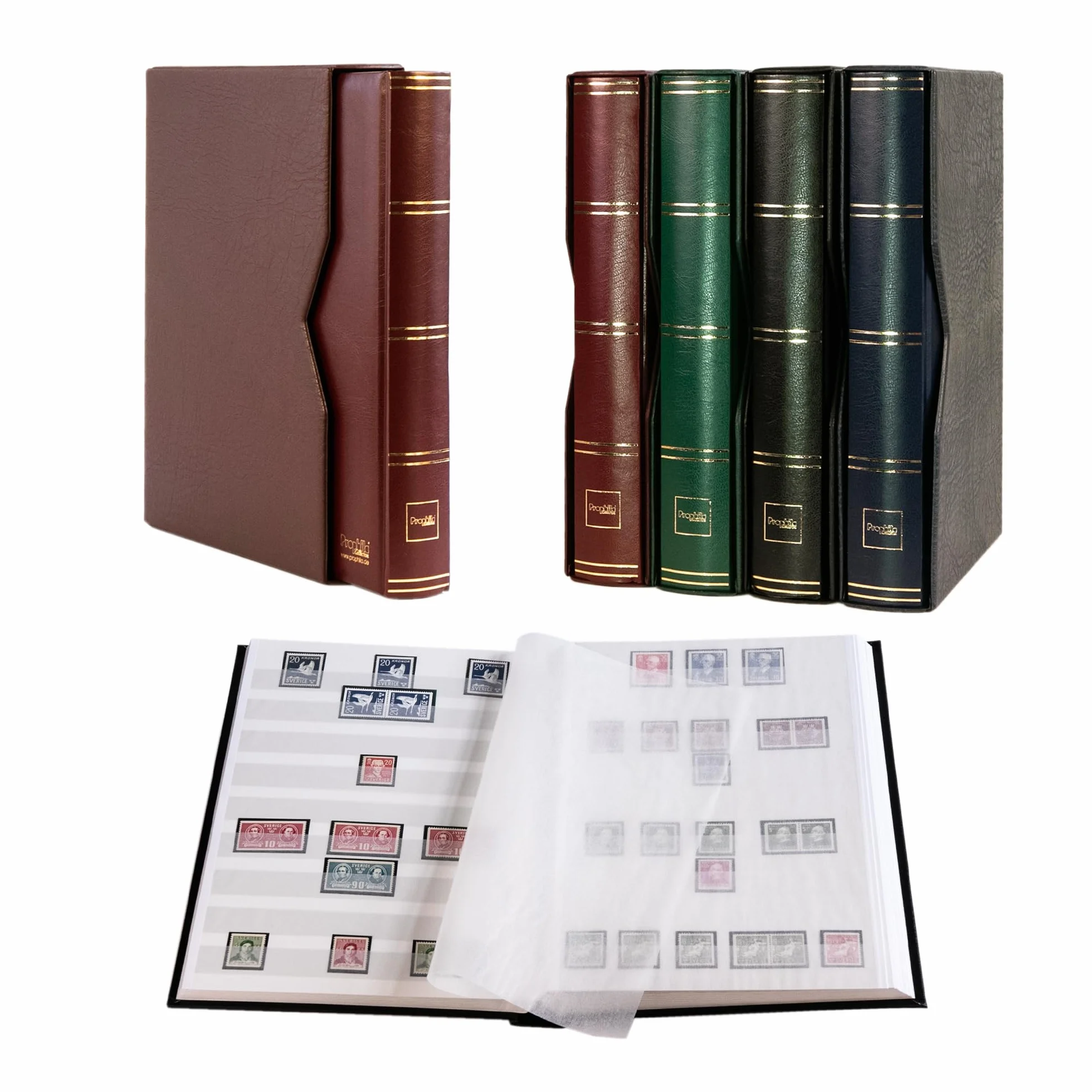 Prophila Leuchtturm classificatori 60 Pagina Bianco con Cofanetto Rosso