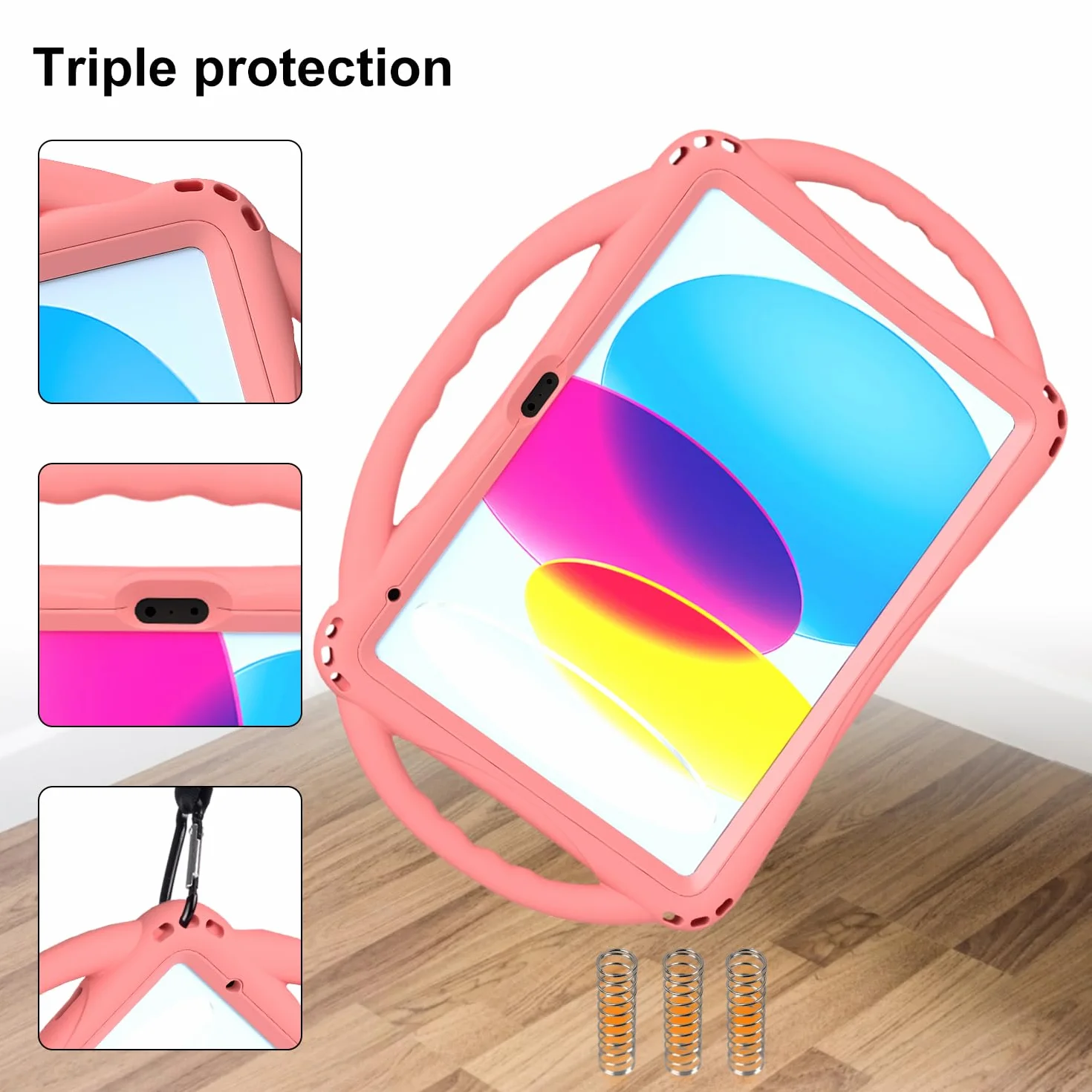 TOPESCT Custodia per bambini per iPad A16 di 11a/10a generazione (2025/2022) 11"/11", realizzata in silicone adatto ai bambini, con protezione schermo integrata, custodia antiurto con supporto per