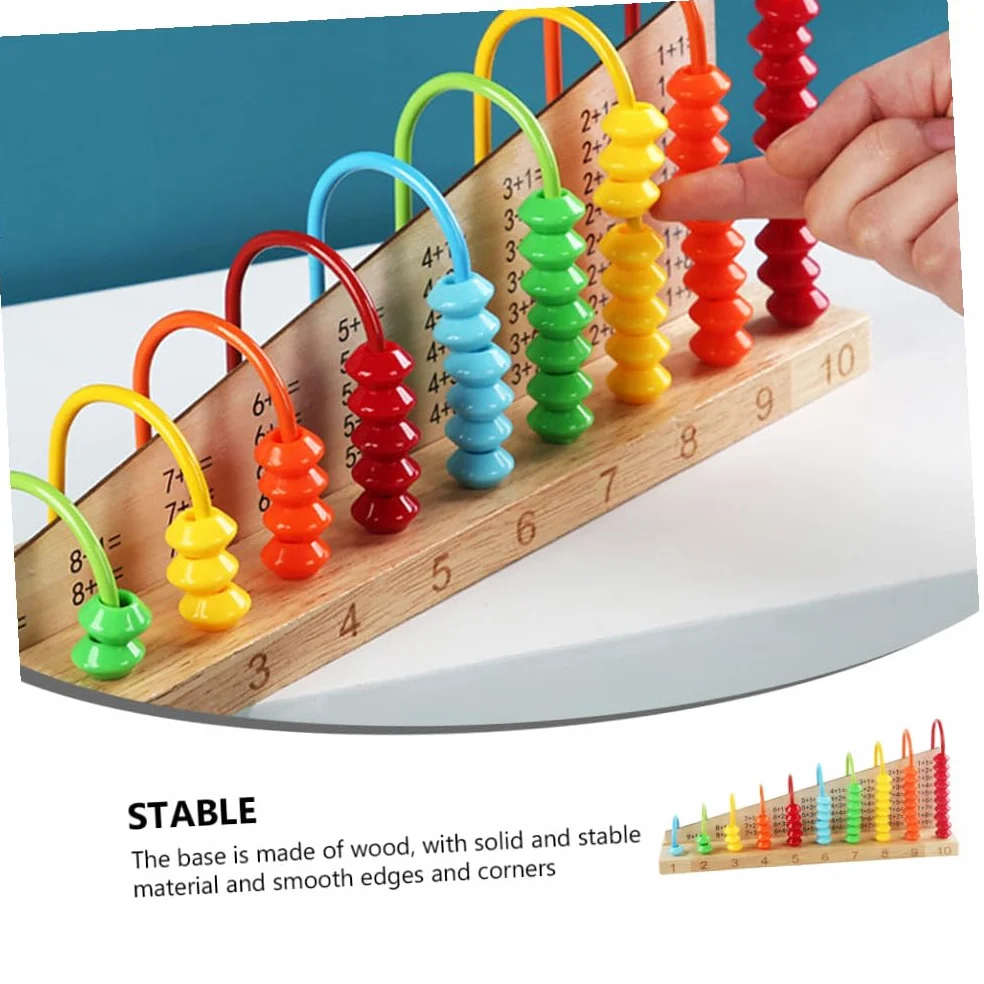 Milisten Abaco Matematico in Legno 1 Pz per Bambini, Perline Colorate | Studenti e Ragazzi, Calcolo Mentale e Addizione-sottrazione, Leggero per Feste e Compleanni