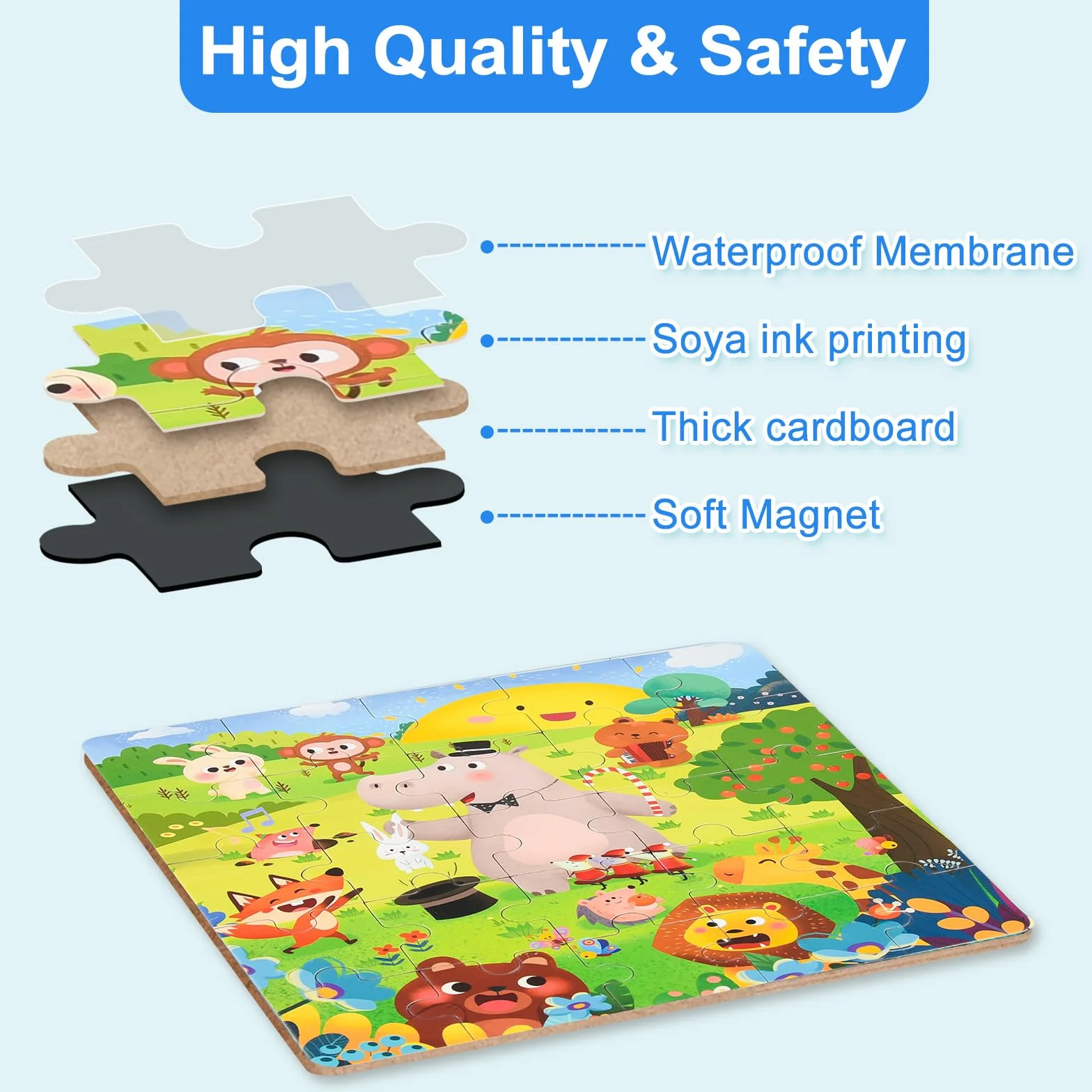 ASTARON Puzzle magnetici per bambini 3-5 anni Giocattolo fattoria auto animali magnete didattico regalo viaggio