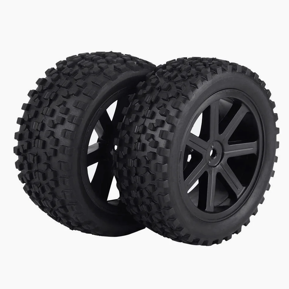 Drfeify 4 Pezzi di Pneumatici in Gomma per 1/10 RC Car Crawler ZD Racing (Nero)