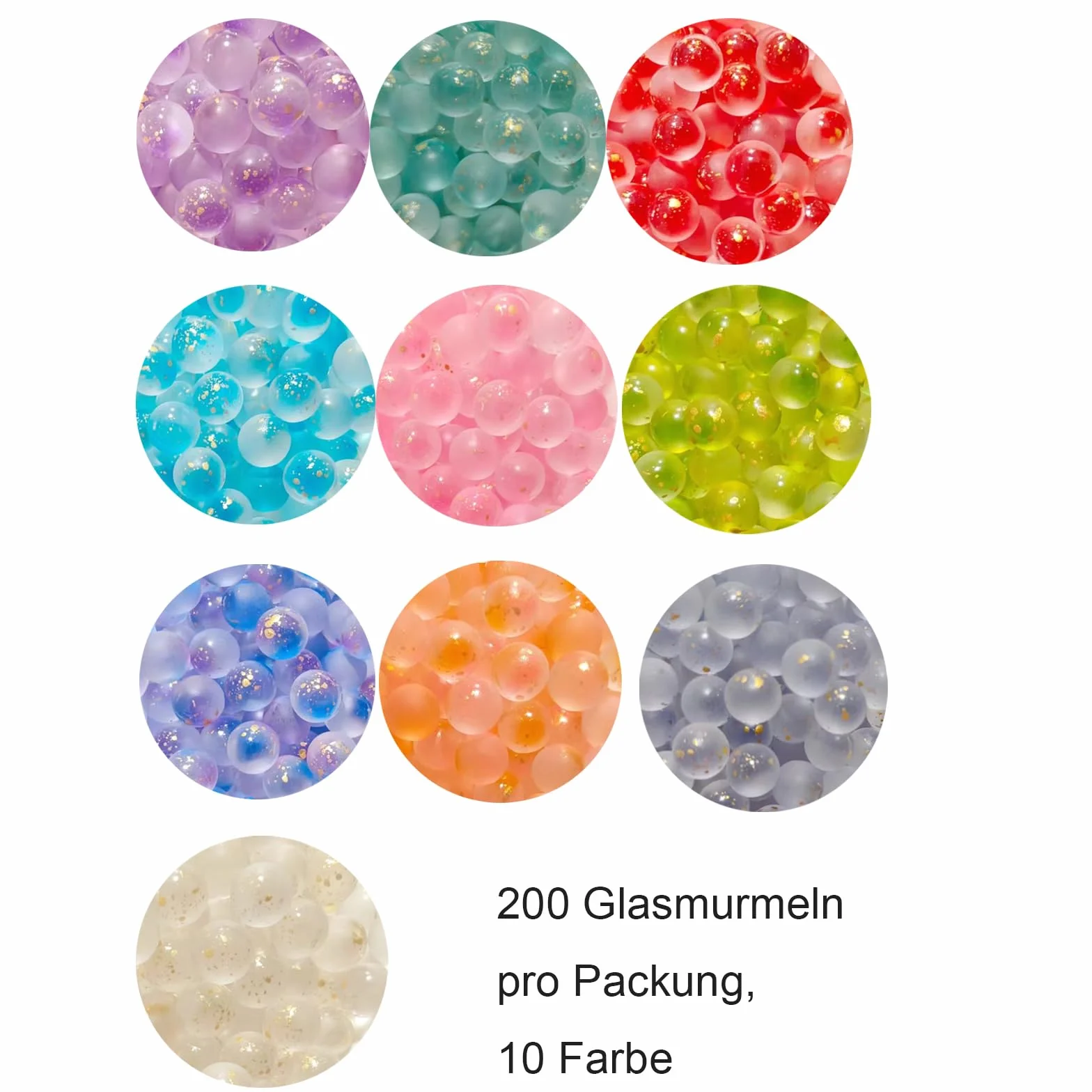 Biglie di Vetro Colorate 10mm 200 Pezzi per Bambini 5+