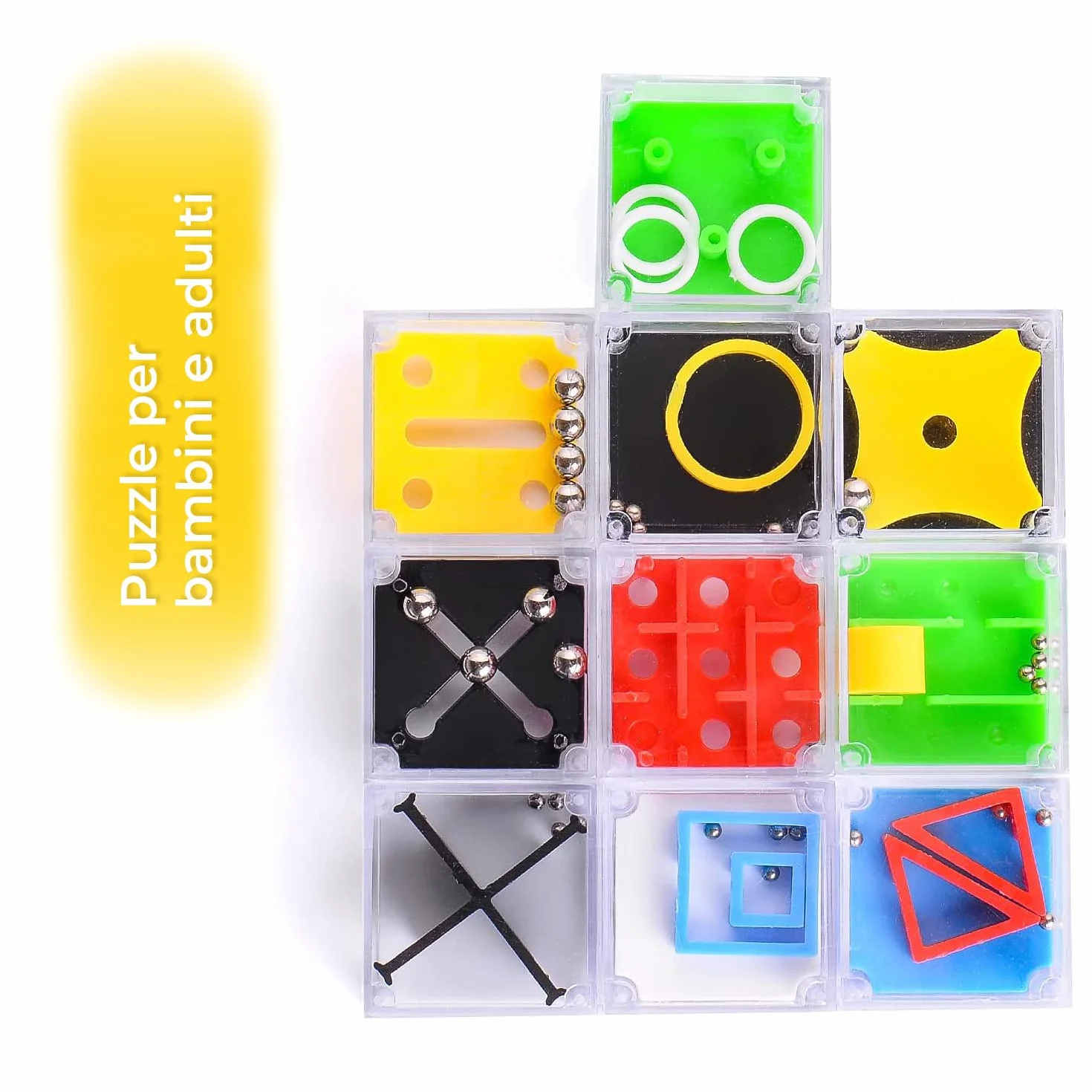Magicat Set 10 Cubi Rompicapo Puzzle per Bambini e Adulti