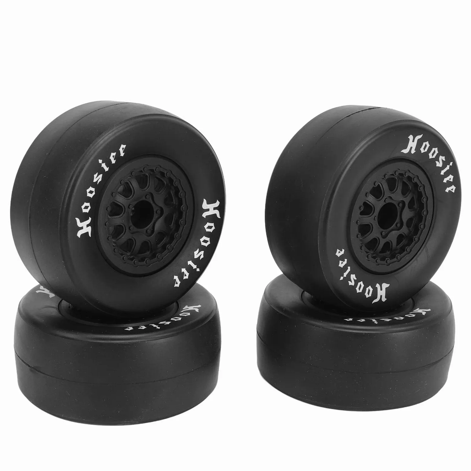 HERCHR 4 Pezzi Pneumatici in Gomma Ruote da 102 Mm E Cerchioni con Mozzo Esagonale da 12 Mm Compatibili con 1/10 Fuoristrada Telecomando Auto RC Fuoristrada