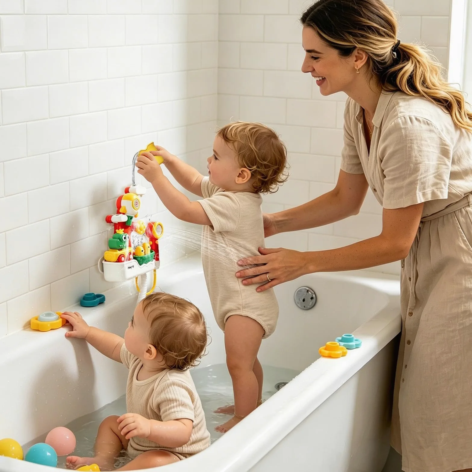 Giocattoli Da Bagno Giochi d'Acqua con Funzionamento Elettrico | Soffione Doccia Divertente Da Vasca Per Bambini E Bambine, Sotto La Doccia In Casa Durante I Viaggi All'Esterno In Bagno E