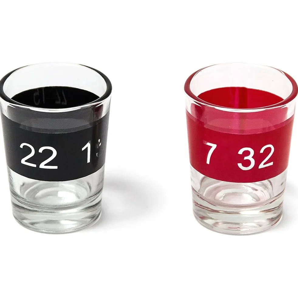 BAKAJI Roulette Russa Alcolica da Tavolo con 16 Bicchierini, Gioco da Tavolo per Feste, Party, Amici, Divertimento, Giocattoli di Gruppo con Bicchieri Rossi e Neri, 30 x 30 x 7 cm