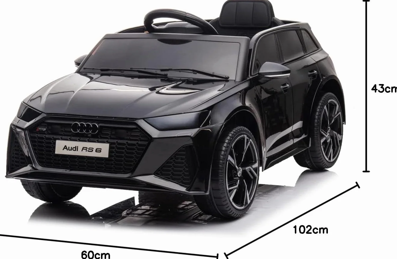 TOYSCAR Audi RS6 Macchina Elettrica per Bambini 12V Doppio Motore Telecomandata Sedile in Pelle
