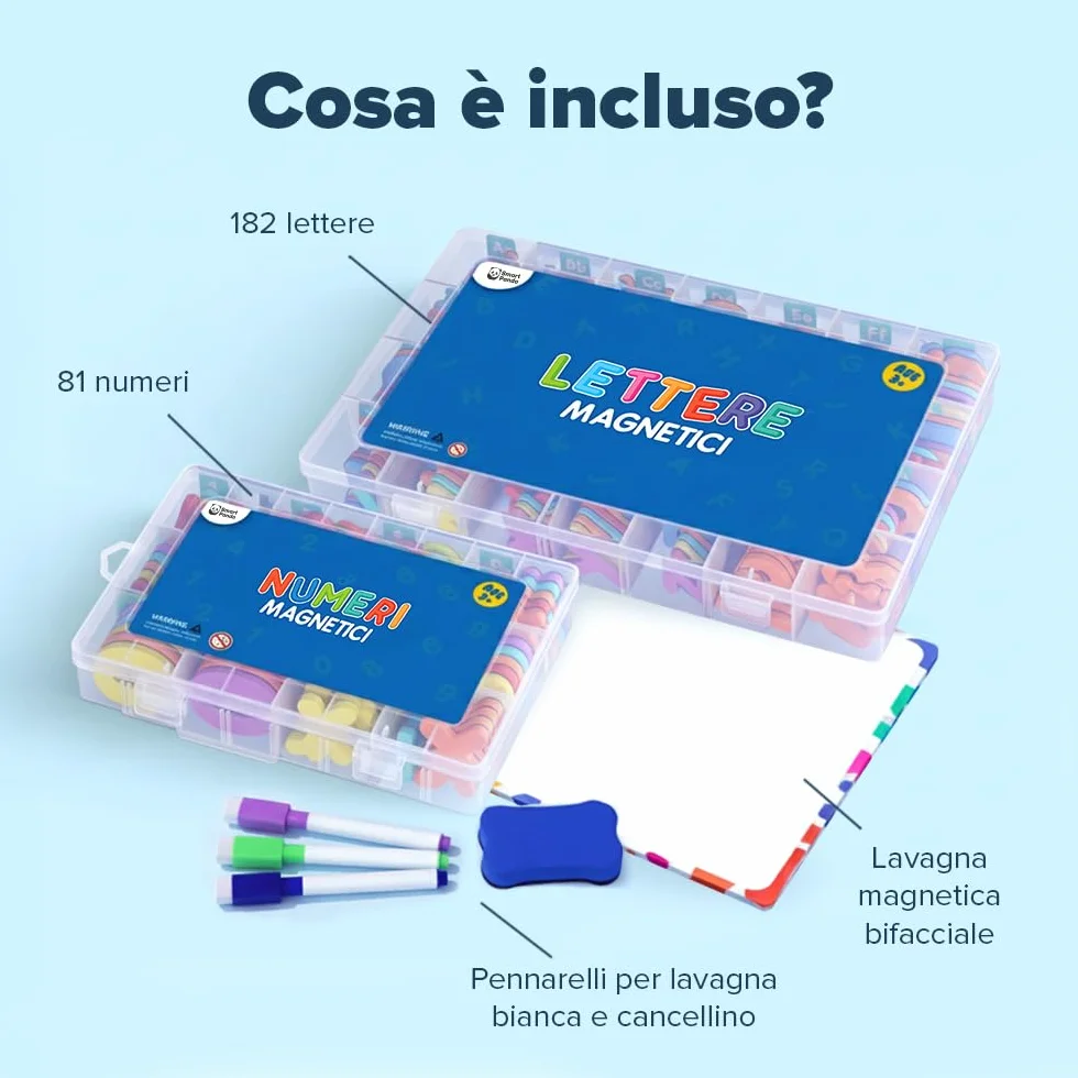 Smart Panda Magnetyczne Litery i Cyfry do Lodówki 263 el. Zestaw