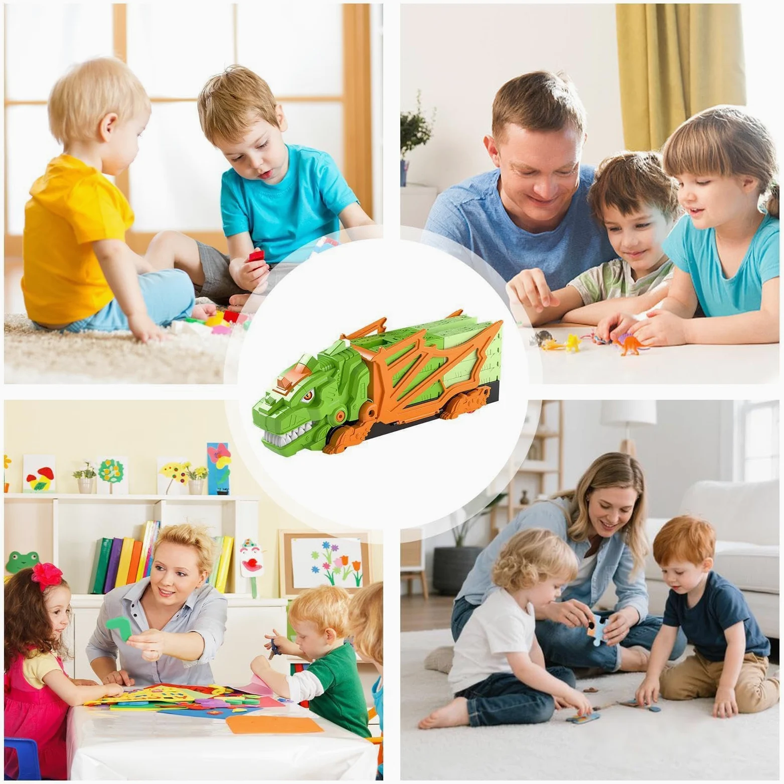 Generico Pista Dinosauri Giocattoli Interattivo Flessibile DIY Educativo | Pista Da Corsa Dinosauri Giocattolo Per Bambini, Da Interno, Giardino, Casa, Regalo Di Compleanno E Viaggio