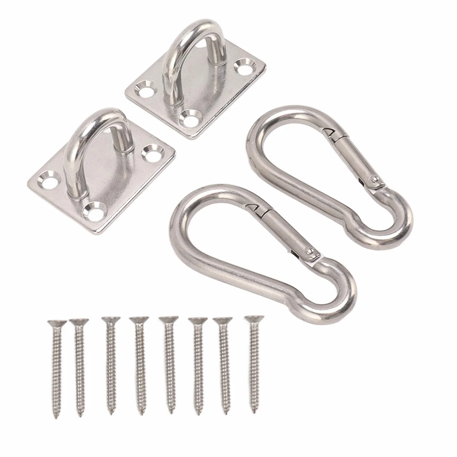 Set di Ganci per Altalena da 200 kg, Gancio per Altalena in Acciaio Inossidabile con Gancio a Molla con Fibbia per Porta Quadrata per Yoga in Veranda