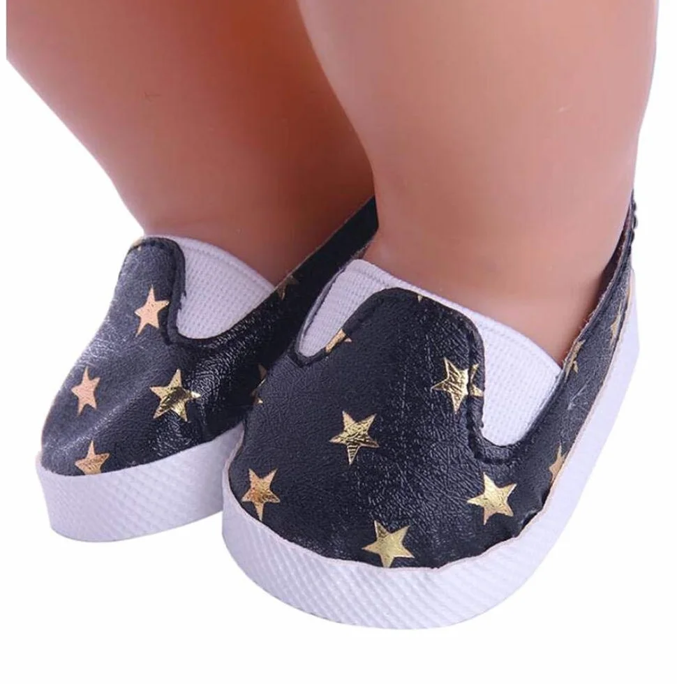Scarpe da Bambola Scarpe da Ginnastica Casual per bambole American Girl / New Born Baby Modello a stella da 18 pollici