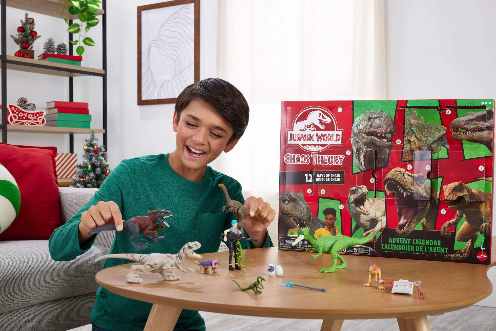 Mattel Jurassic World - Calendario dell'Avvento 2025, 12 finestrelle a sorpresa con Smoothie e altri 8 dinosauri, personaggio Brooklynn e tanti accessori, giocattolo per bambini, 4+ anni, JGM17
