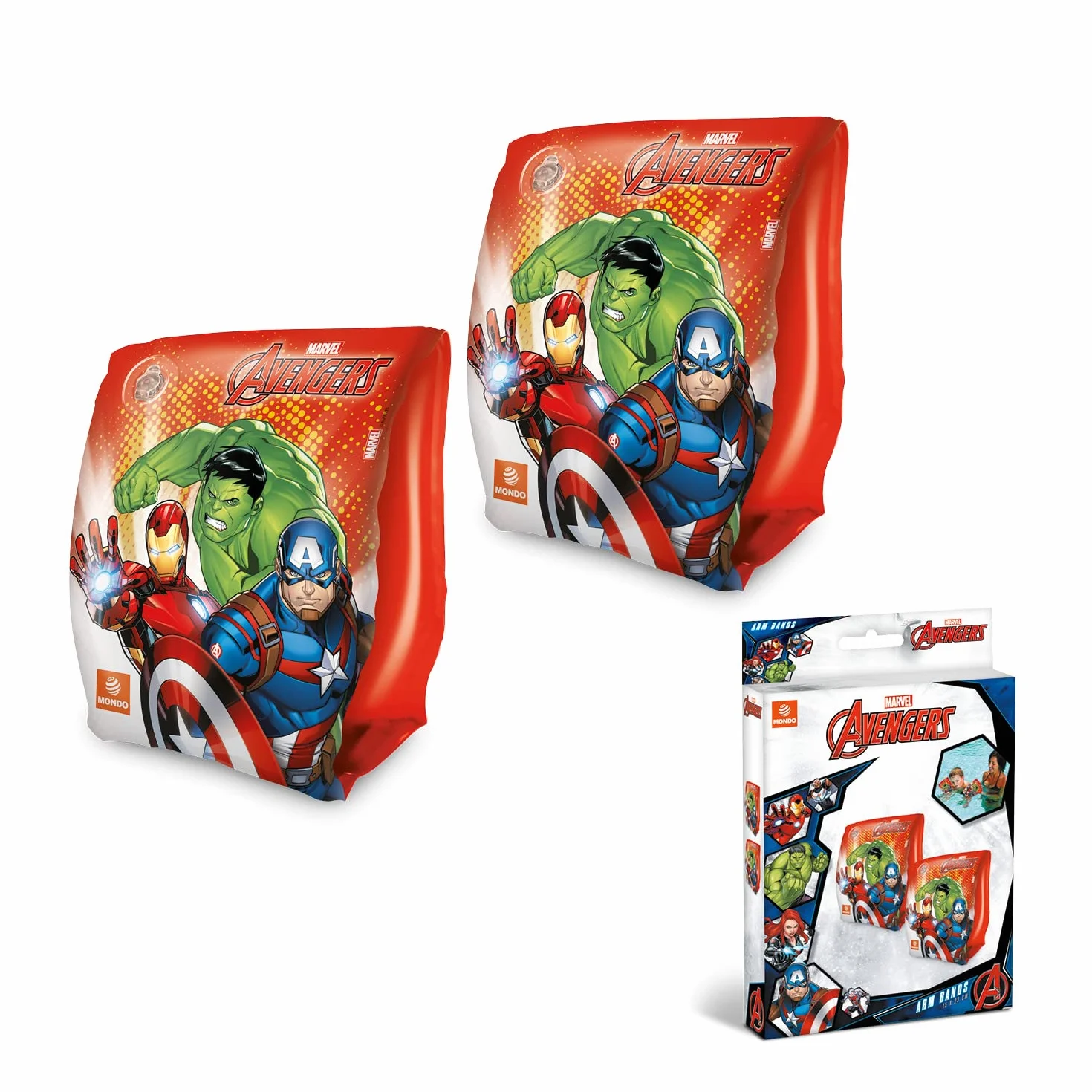 Mondo Toys - AVENGERS Arm Bands - Braccioli di Sicurezza per bambini - Materiale PVC - Adatti a bambini da 2 a 6 anni con Peso 6-20 kg - 16932