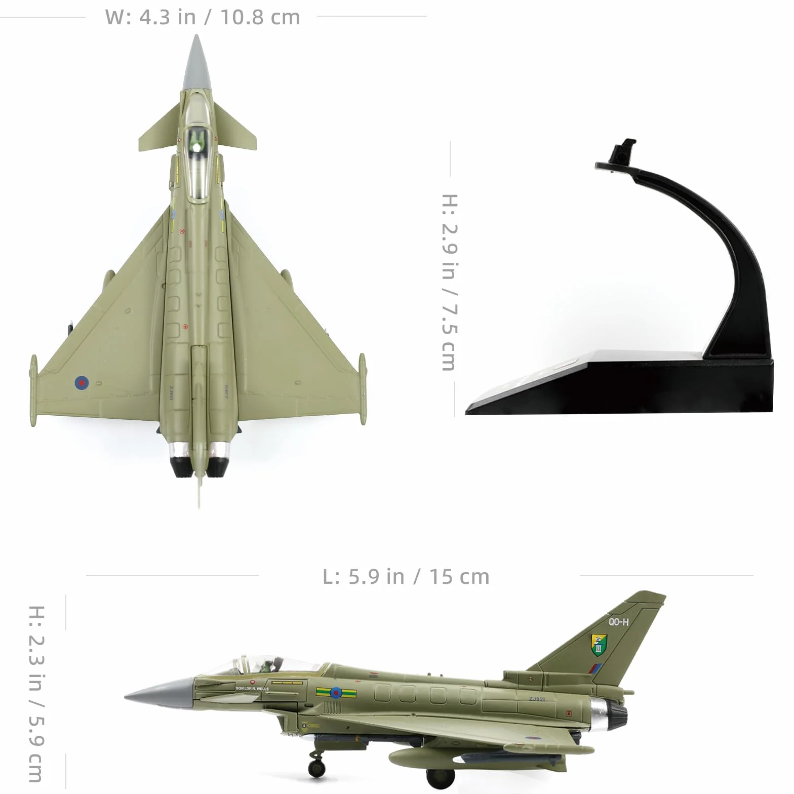 NUOTIE EF2000 Typhoon 1/100 Kit Modello di Caccia in Metallo Pressofuso Eurofighter Kuwait Air Force