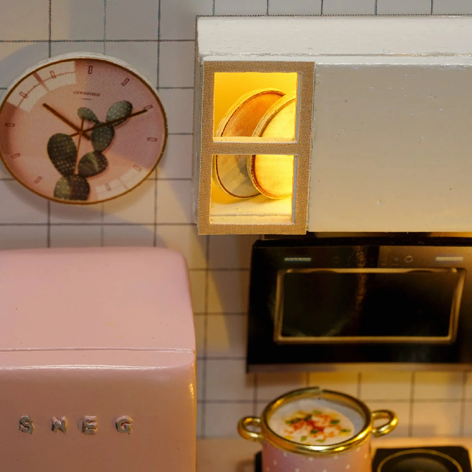 Cuteefun Kit Case in Miniatura da Costruire per Principianti, Miniature Casa delle Bambole Fai da Te con Mobili Copertura Antipolvere e Strumenti, Regali Creativi Artigianali (Cucina)
