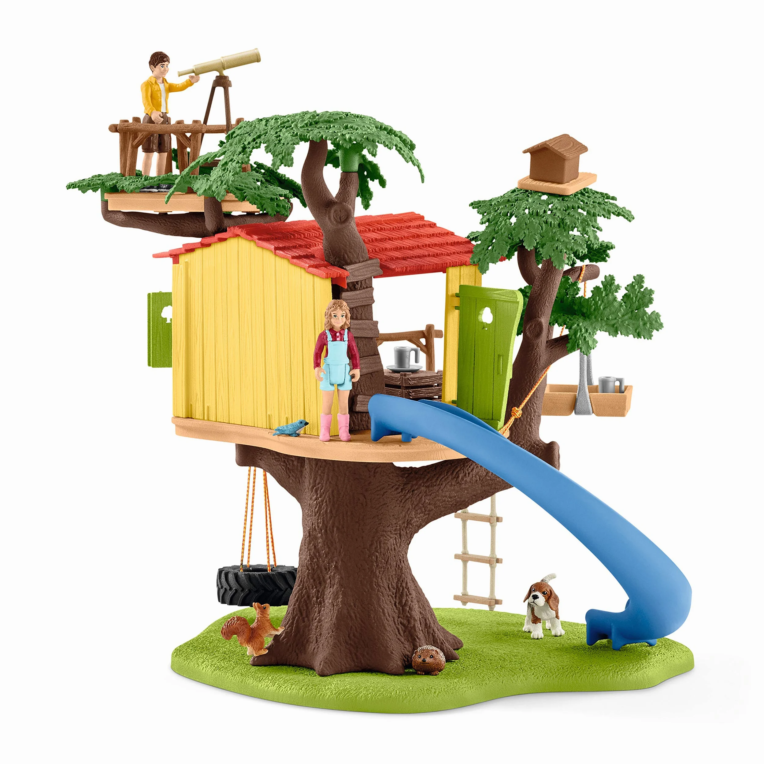 Schleich FARM WORLD | Casa sull'Albero dell'Avventura 42408 | 28 pezzi | Set da gioco dai 3 anni | set con personaggi, numerose funzioni e tanti accessori | figura animali della fattoria schleich