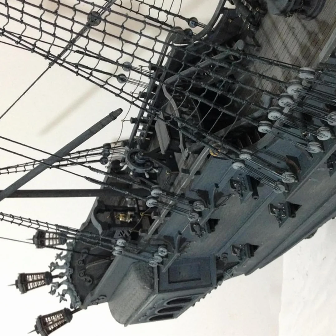 ToysWeltX 1/50 - Kit di costruzione in legno medievale Black Pearl serie nave pirata (versione kit)