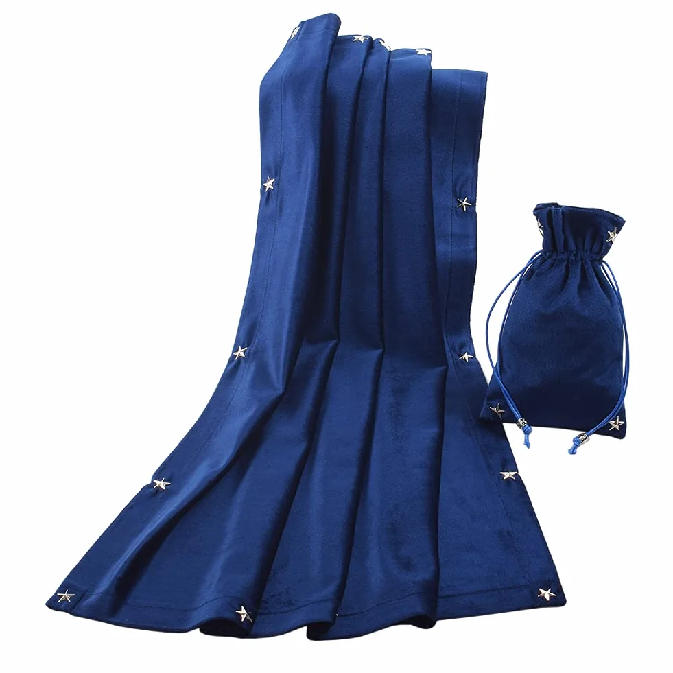 BLESSUME Tovaglia con Carta di tarocchi per Altare con Borsa dei tarocchi Divination Wicca Velvet