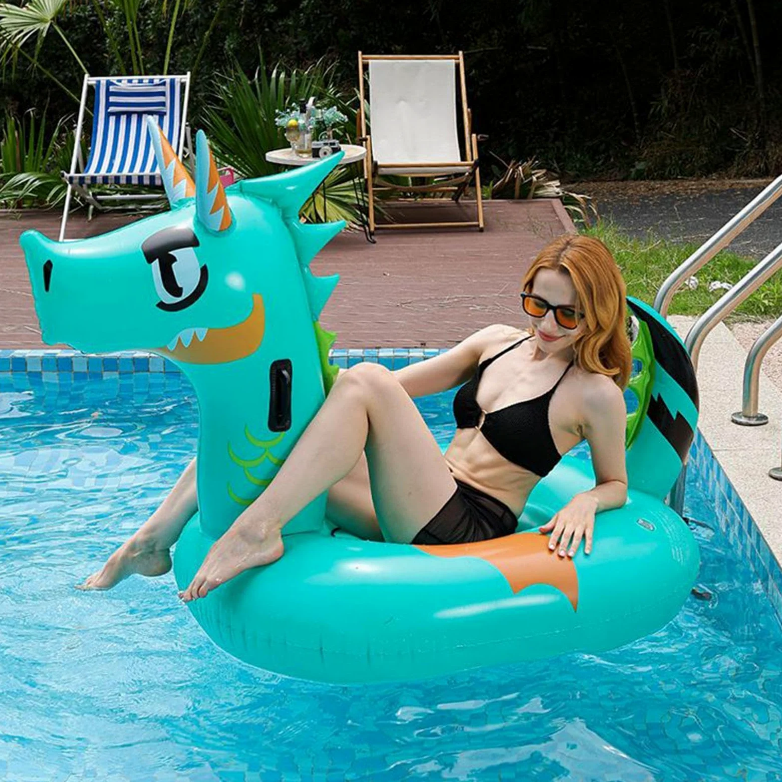Galleggianti Da Piscina Drago Gonfiabile Galleggiante Giocattoli D'Acqua | Tubi da Piscina a Forma di Grande Animale Per Adulti Donne Uomini Ragazze Ragazzi All'Aperto Lago Fiume Spiaggia Giardino