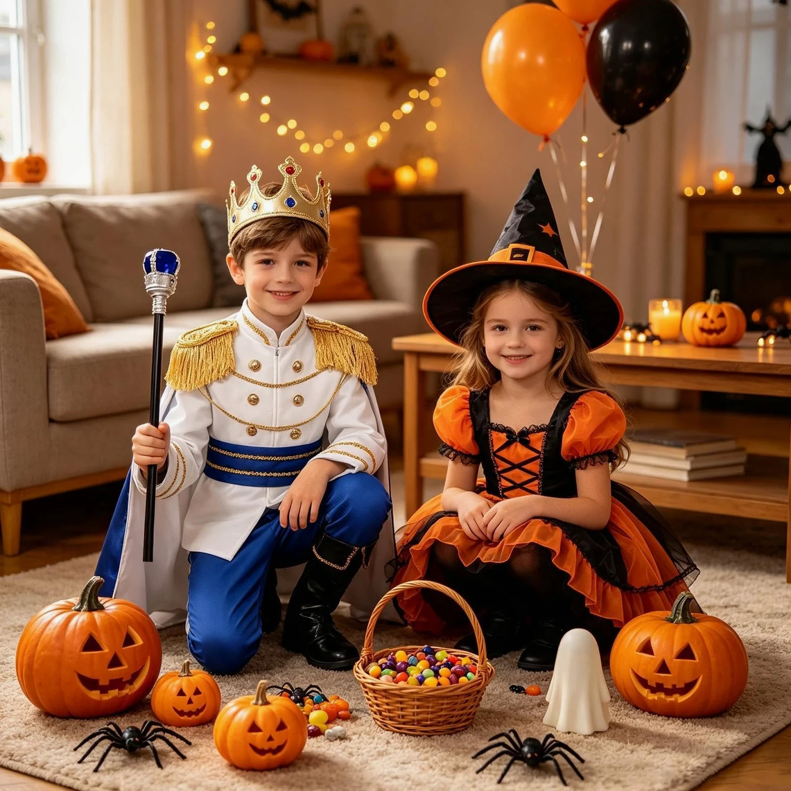 Costume da Re per Bambini Costume Reale Halloween a 7 Pezzi con Corona | Tenute di Ruolo per Ragazzi Per Bambini in Celebrazione di Carnevale, Palco e Foto, Evento Festivo