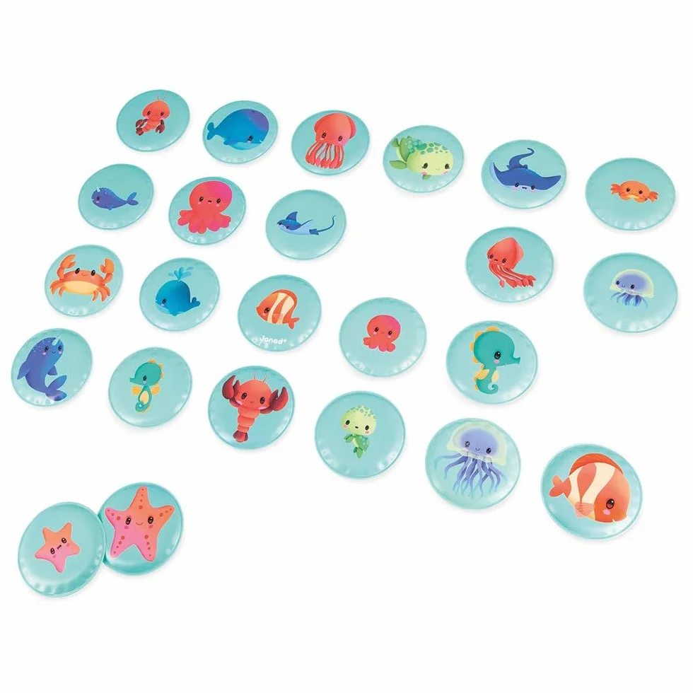 Janod - Gioco di Memoria Cuccioli - Gioco da Bagno - 24 Pezzi Galleggianti - Gioco di Memoria per Bambini - Giocattolo Evolutivo - dai 24 Mesi, J04723