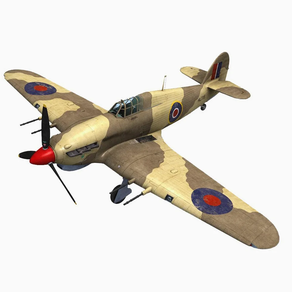 CMO Modellino di Aereo Livery Model Kits, RAF Hurricane MKII C Trop Fighter Plastica Modello in Scala 1:72, Giocattoli e Regali per Adulti, 5.4 X 6.7 Pollici