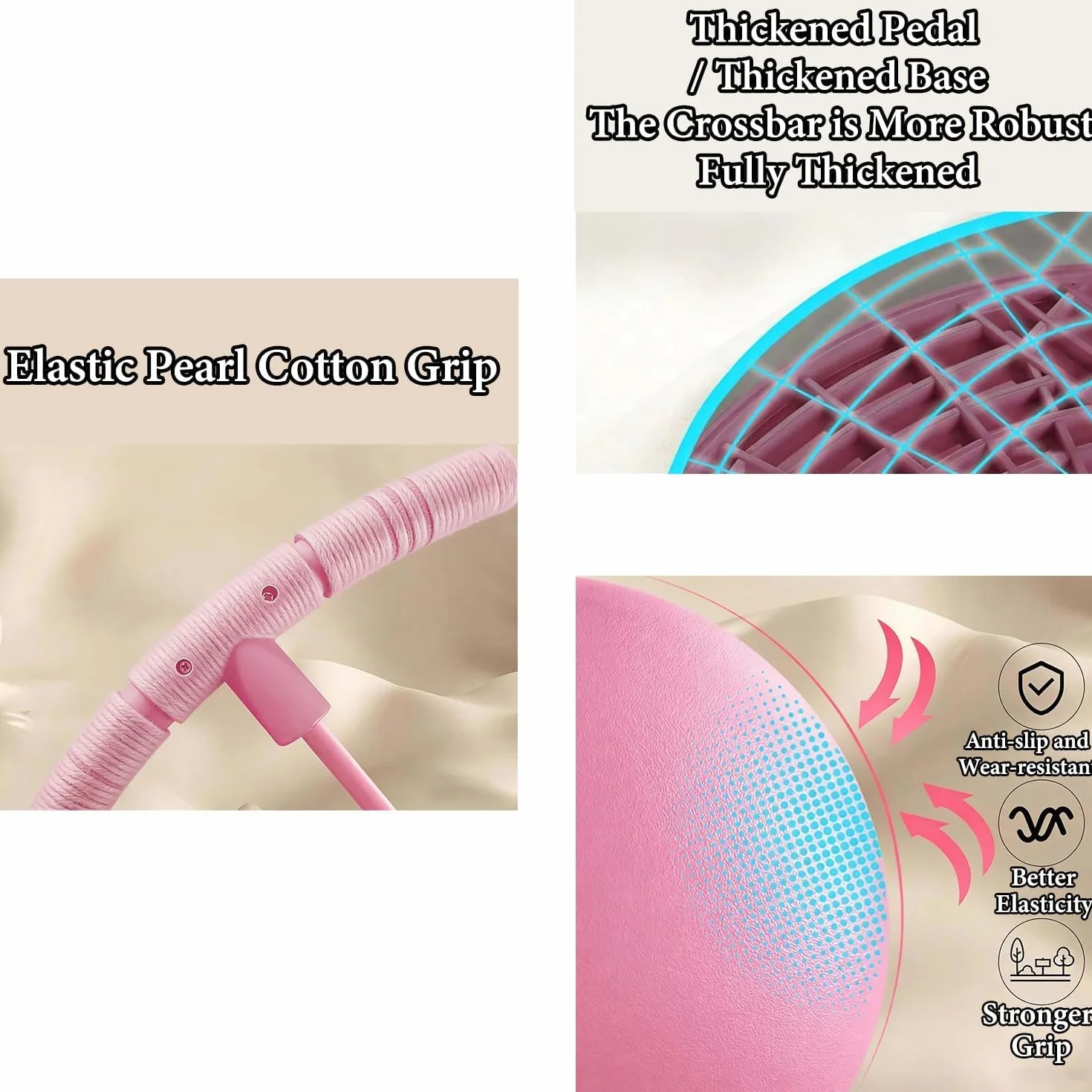 Pallone Salterino Balance per Bambini, Pogo Ball con Maniglia, Base Antiscivolo, Giocattolo Sportivo per Interno & Esterno, Gioco e Fitness per Bambini e Adulti (Rosa)