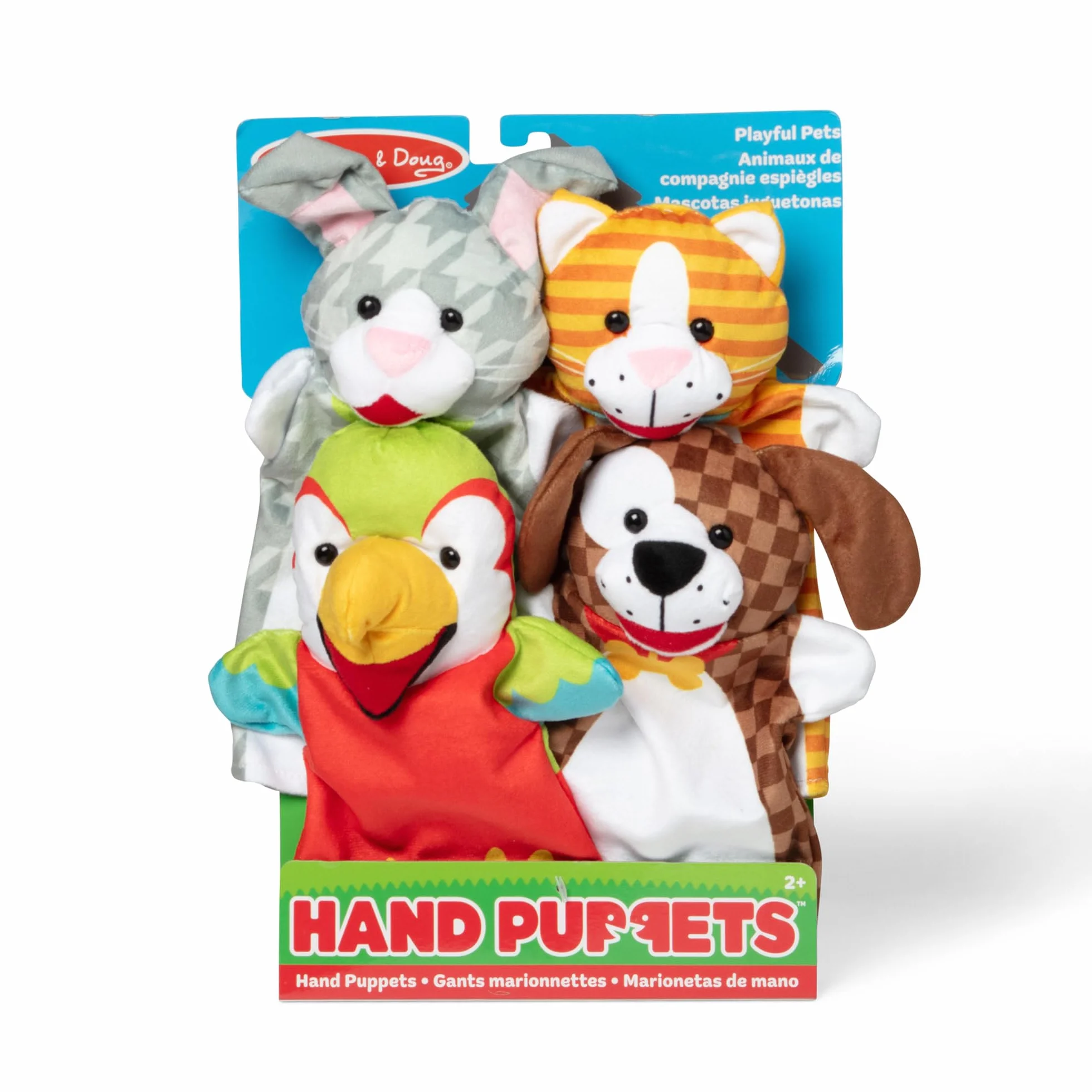 Melissa & Doug Marionette da Mano con Animali, Burattini in Stoffa, Regalo Educativo per Bambini 2+ Anni