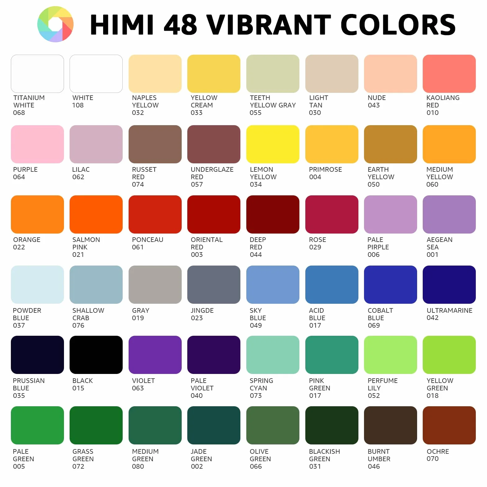 ABEIER HIMI Set di Pittura a Guazzo, 48 colori x 12 ml/1 oz con 3 pennelli e una tavolozza, design unico della tazza di gelatina, non tossico, gouache - perfetto per principianti e studenti