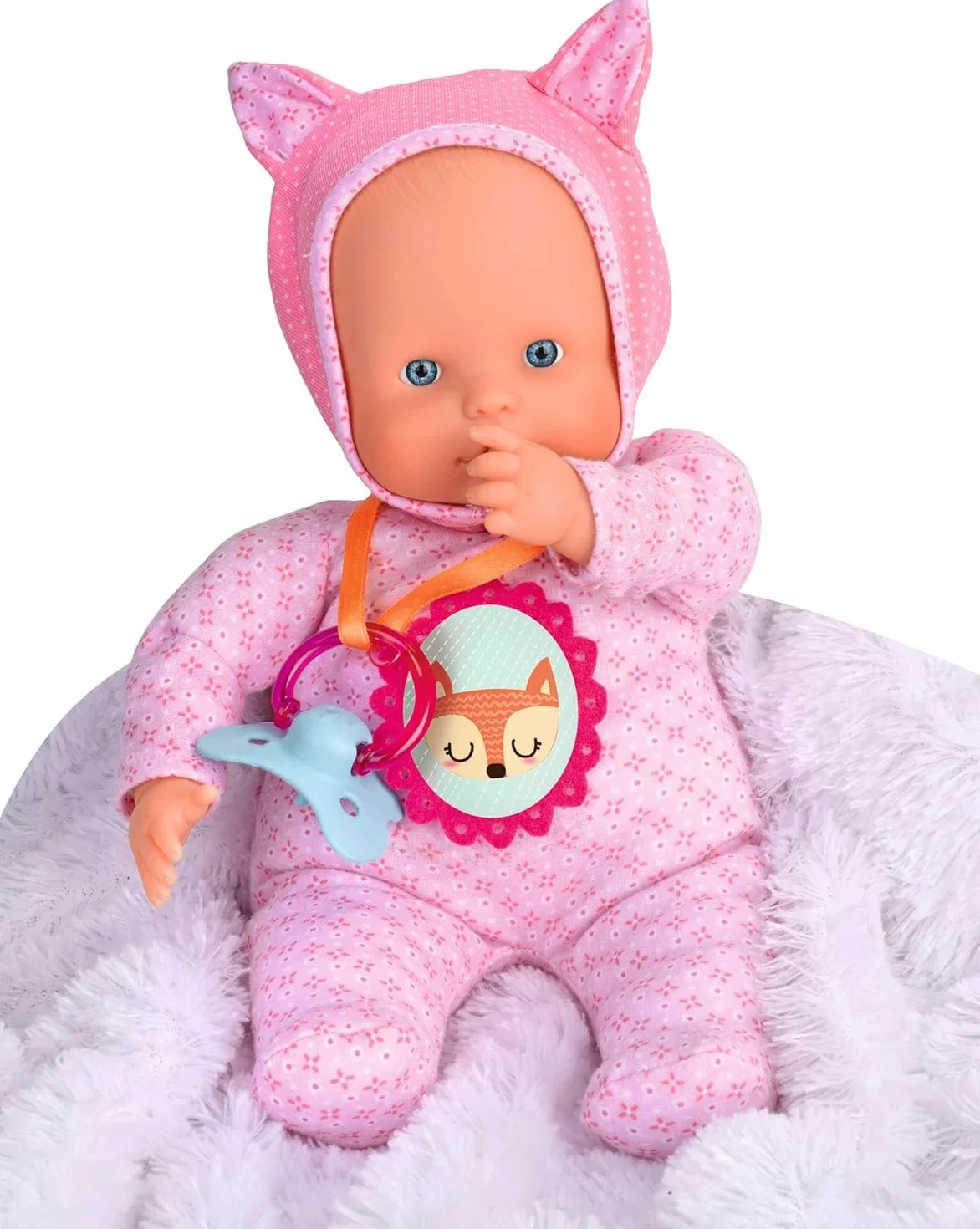 Nenuco - Blandito 5 Funzioni Rosa, Emette Suoni di Ciuccio e Succhiamento del Pollice come un Vero Bambino, Ride, Piange, Dice Mamma e Papà. Regalo per Bambini da 1 a 3 Anni FAMOSA (700014781)