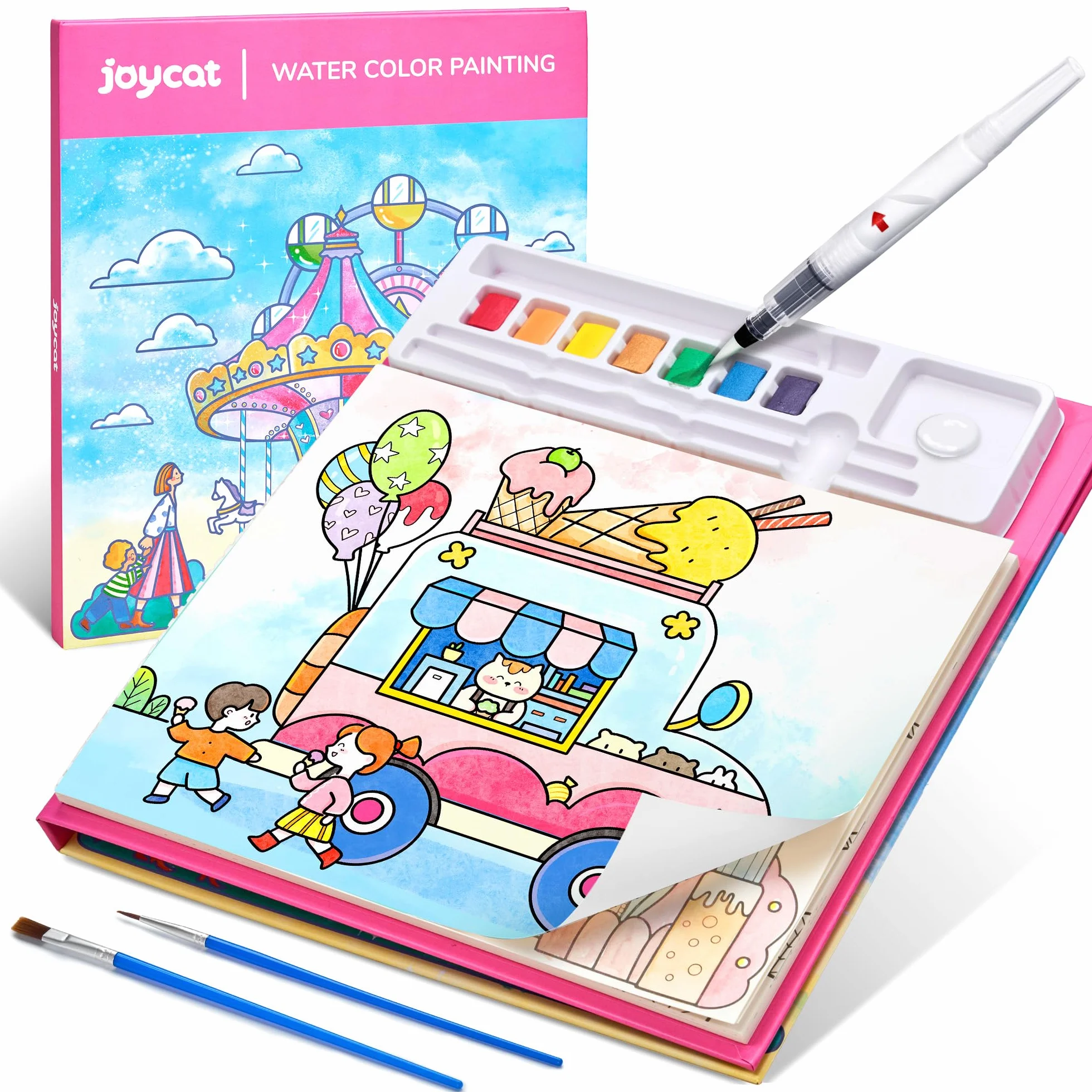 JoyCat album da colorare per bambini set di pittura ad acquerello 3-5 4-8 anni attività disegno regalo compleanno