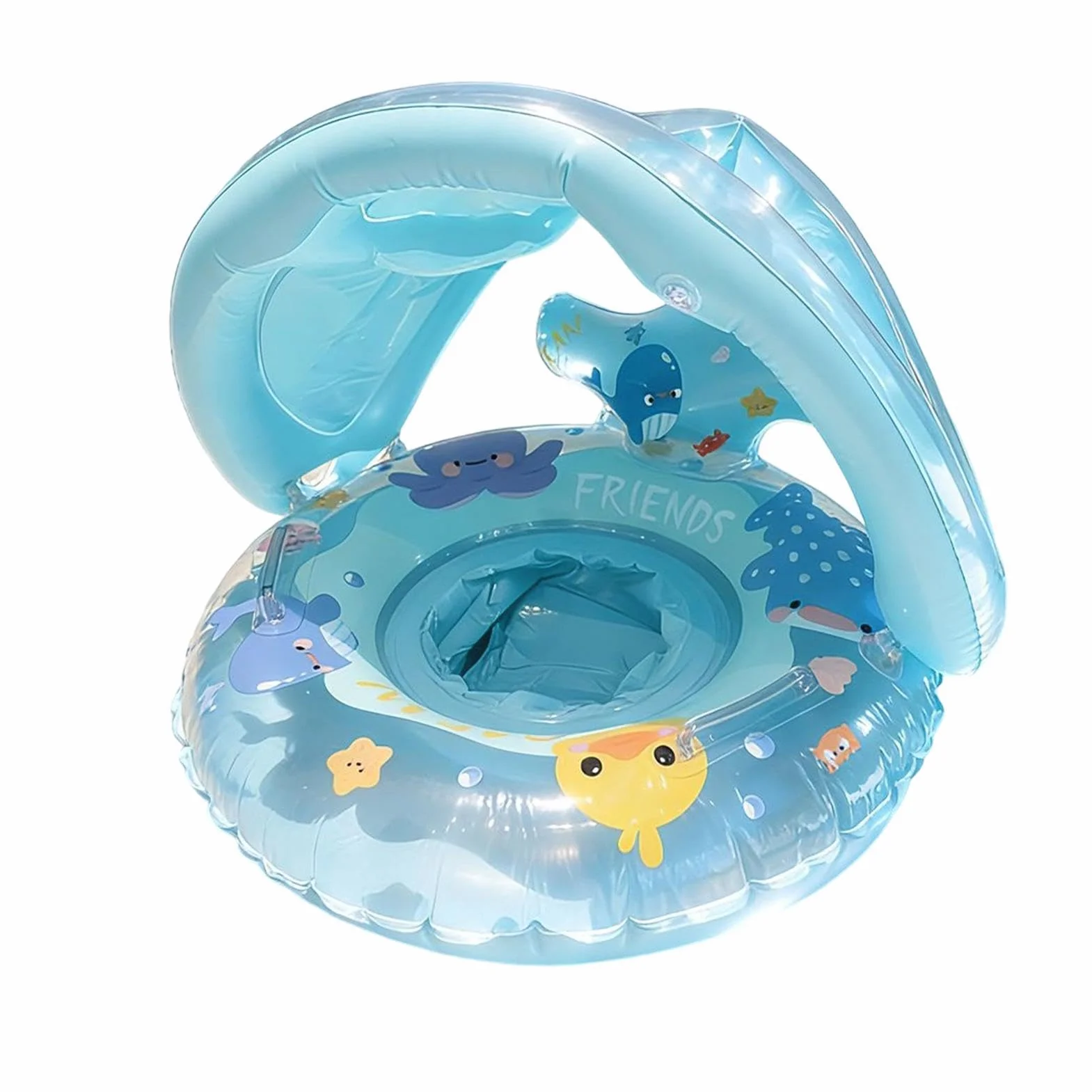 Galleggianti Gonfiabili Per Piscina, Uso Multiuso, Anello Da Nuoto Per Bambini Con Parasole - Galleggiante Per Protezione Solare Per Bambini, Sicuro E Stabile, Per Spiaggia Lago All'aperto Cortile Vac