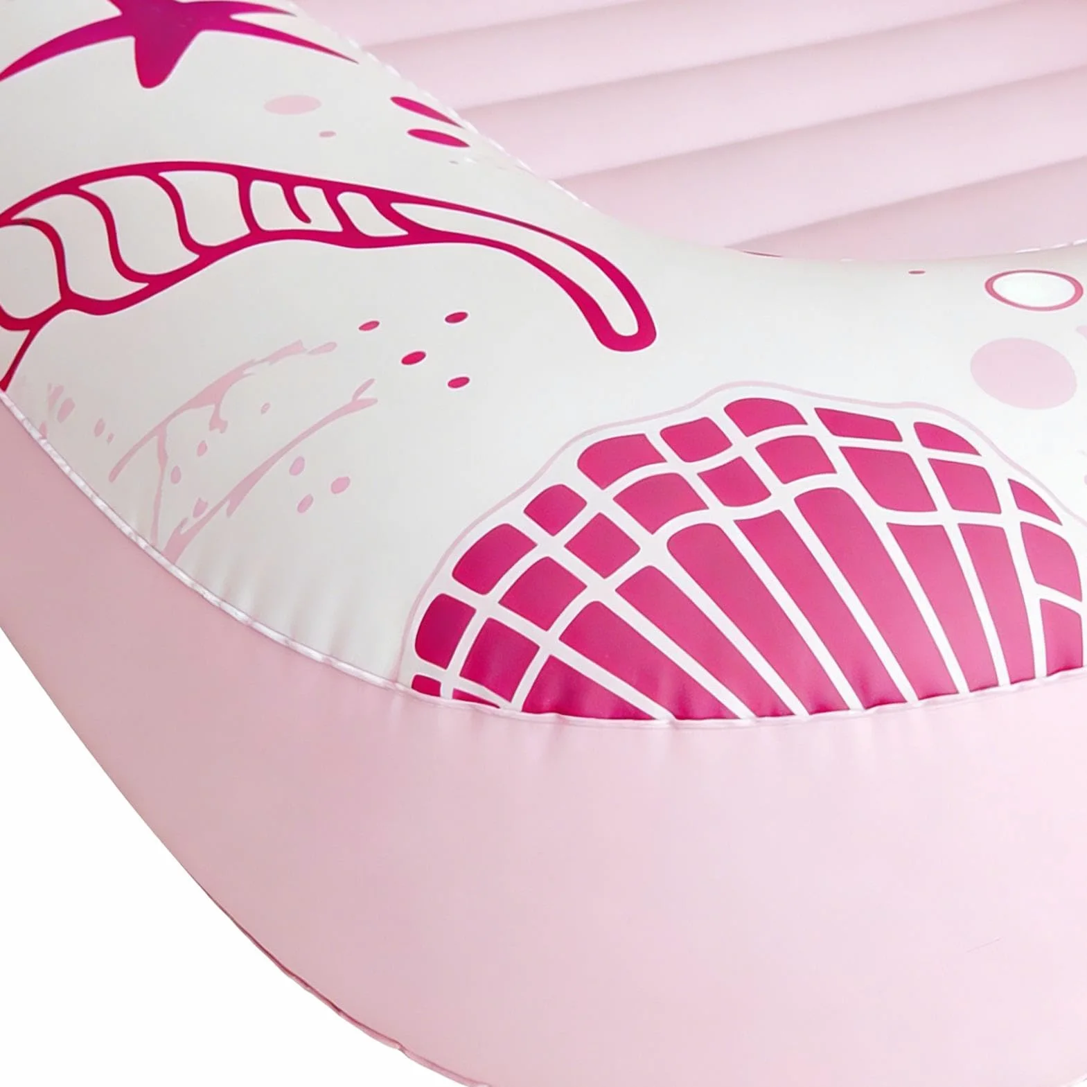 Lettino gonfiabile per prendere il sole, 185 x 115 cm, doppia vasca abbronzante, tappetino galleggiante con cuscino e portabicchieri, stampa stelle marine, zattera, galleggiante, piscina, spiaggia