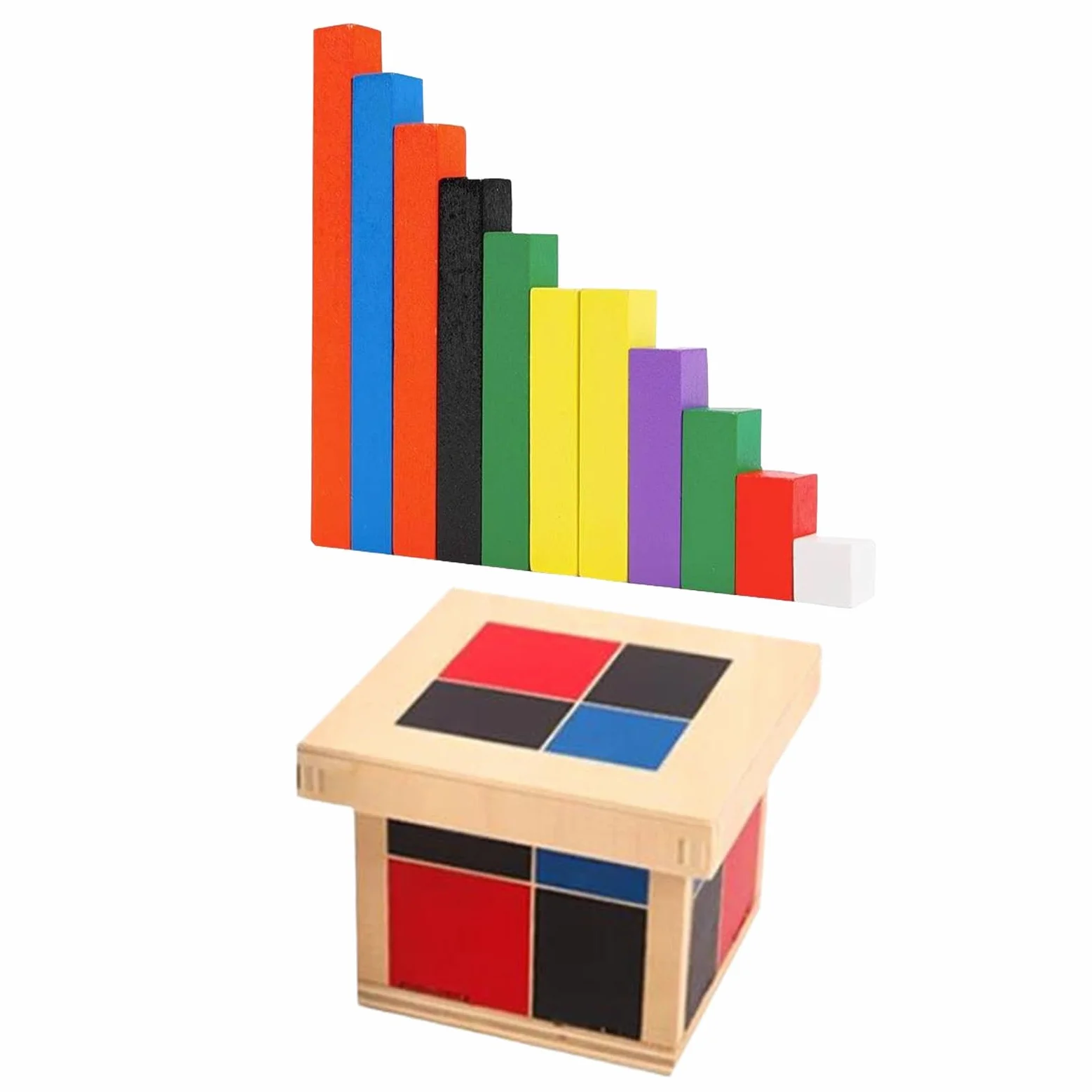 Cubo Giocattolo in Legno, Giocattolo per L'apprendimento Precoce in età Prescolare, Cubo binomiale